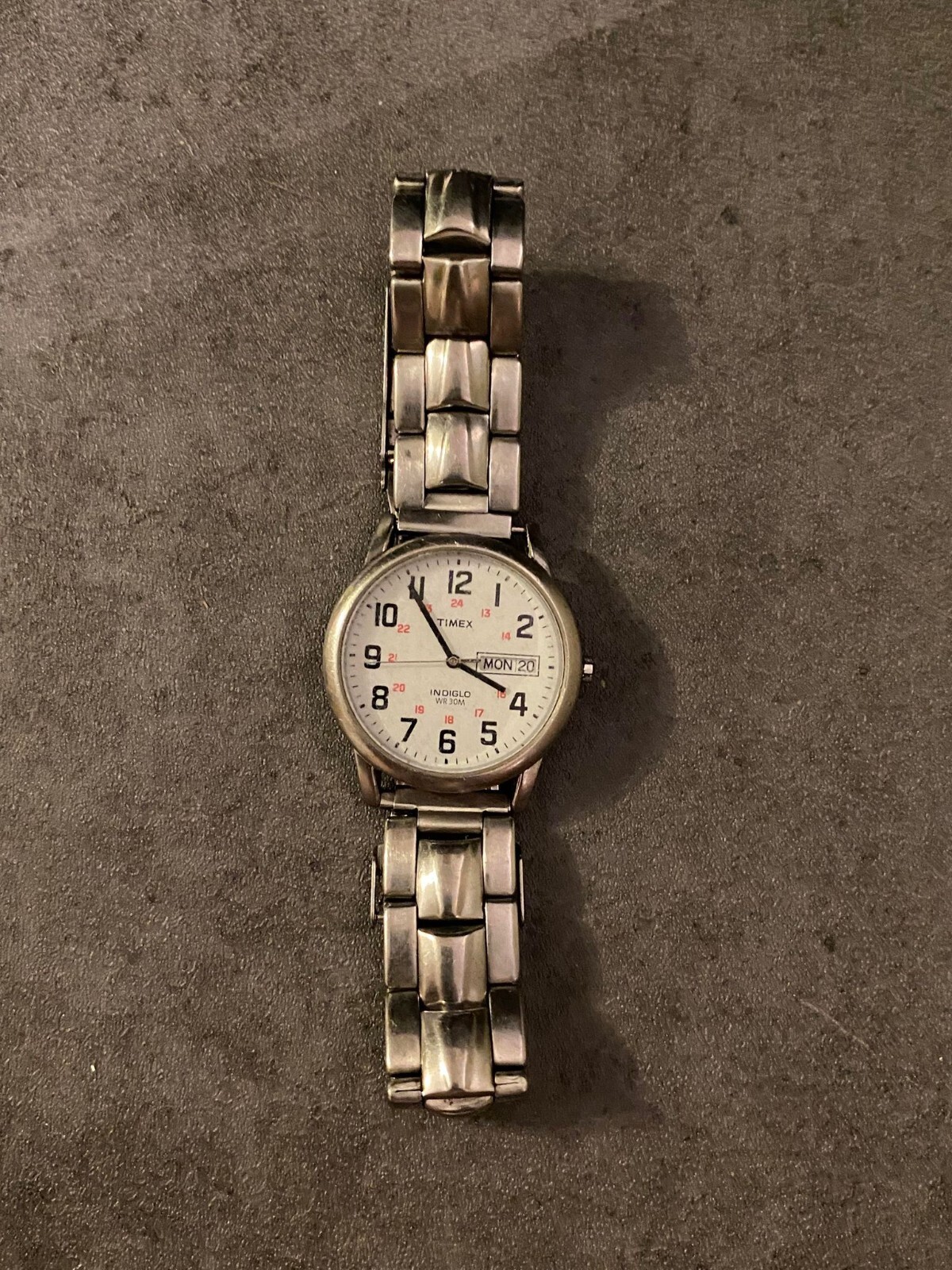 EUC Men’s Timex Stainless Steel Indiglo WR 30M Easy Reader Watch