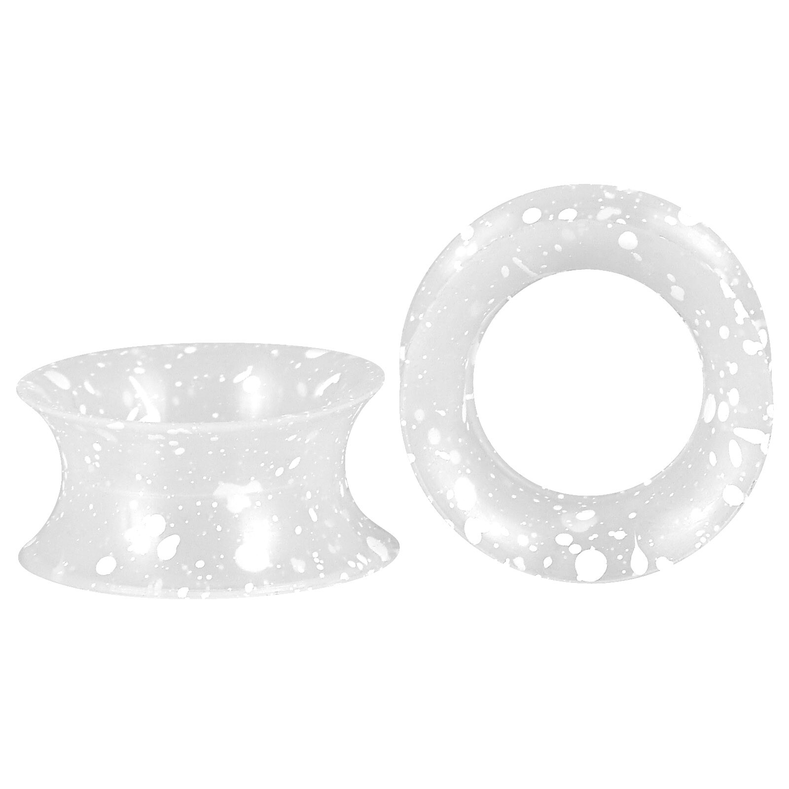 2Pcs Ultra Thin Ear Tunnel Plugs Hollow Silicone Ear Gauge Expander Soft Earlets