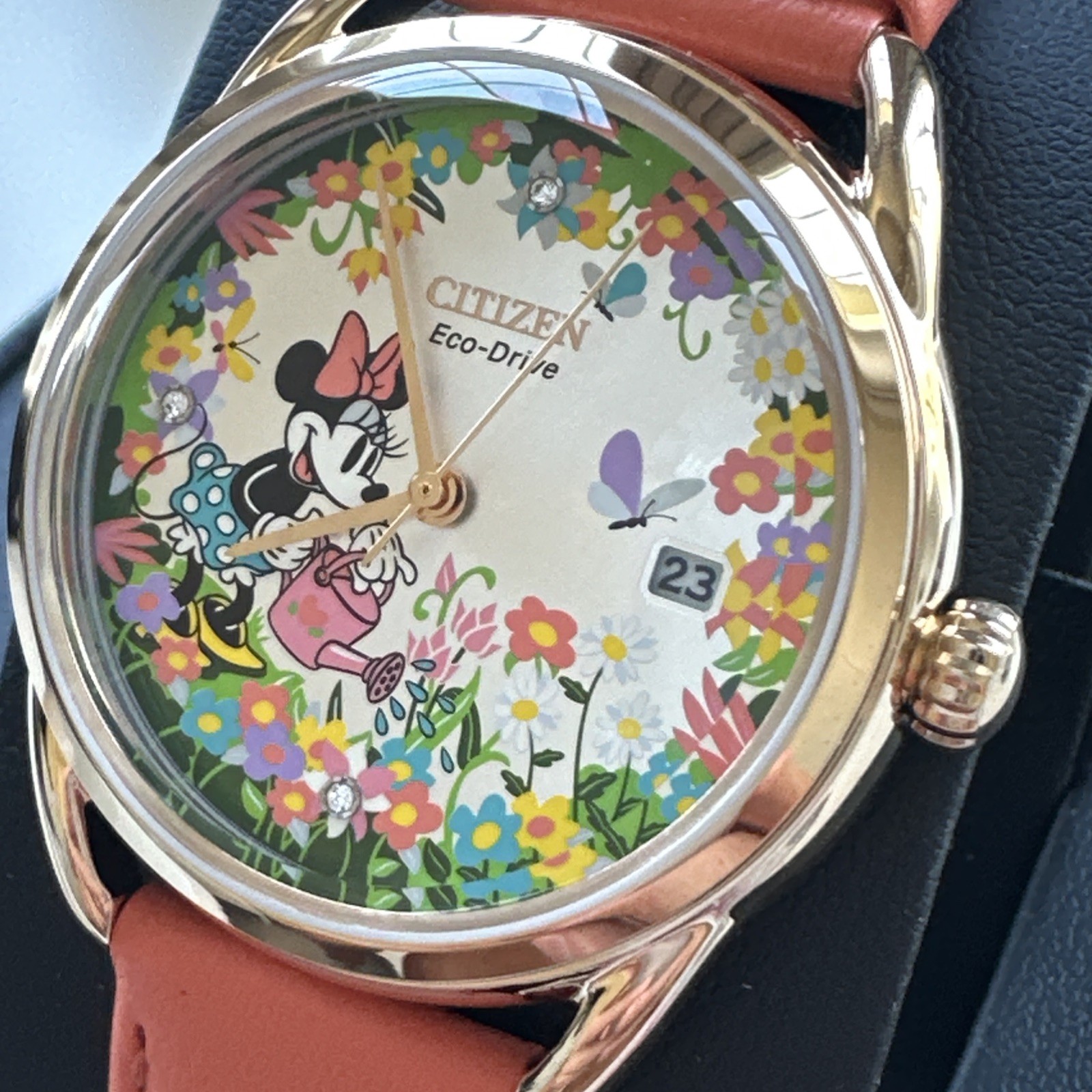 Citizen FE6087-04W Gardening Minnie Disney Collection Diamond Floral Dial Watch