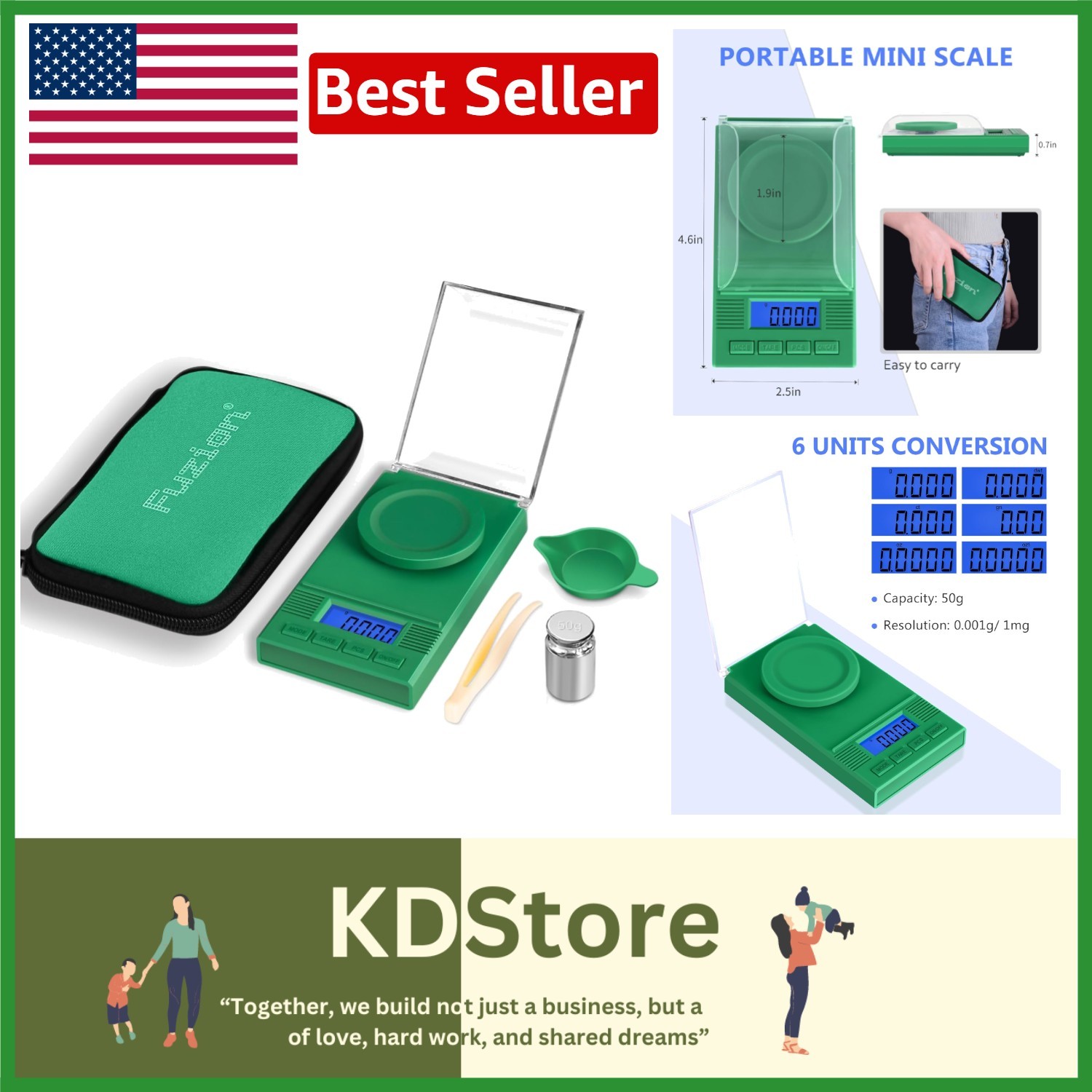 Ultra Portable 50g Digital Scale with Tare Function – Ideal for Jewelry & Gems