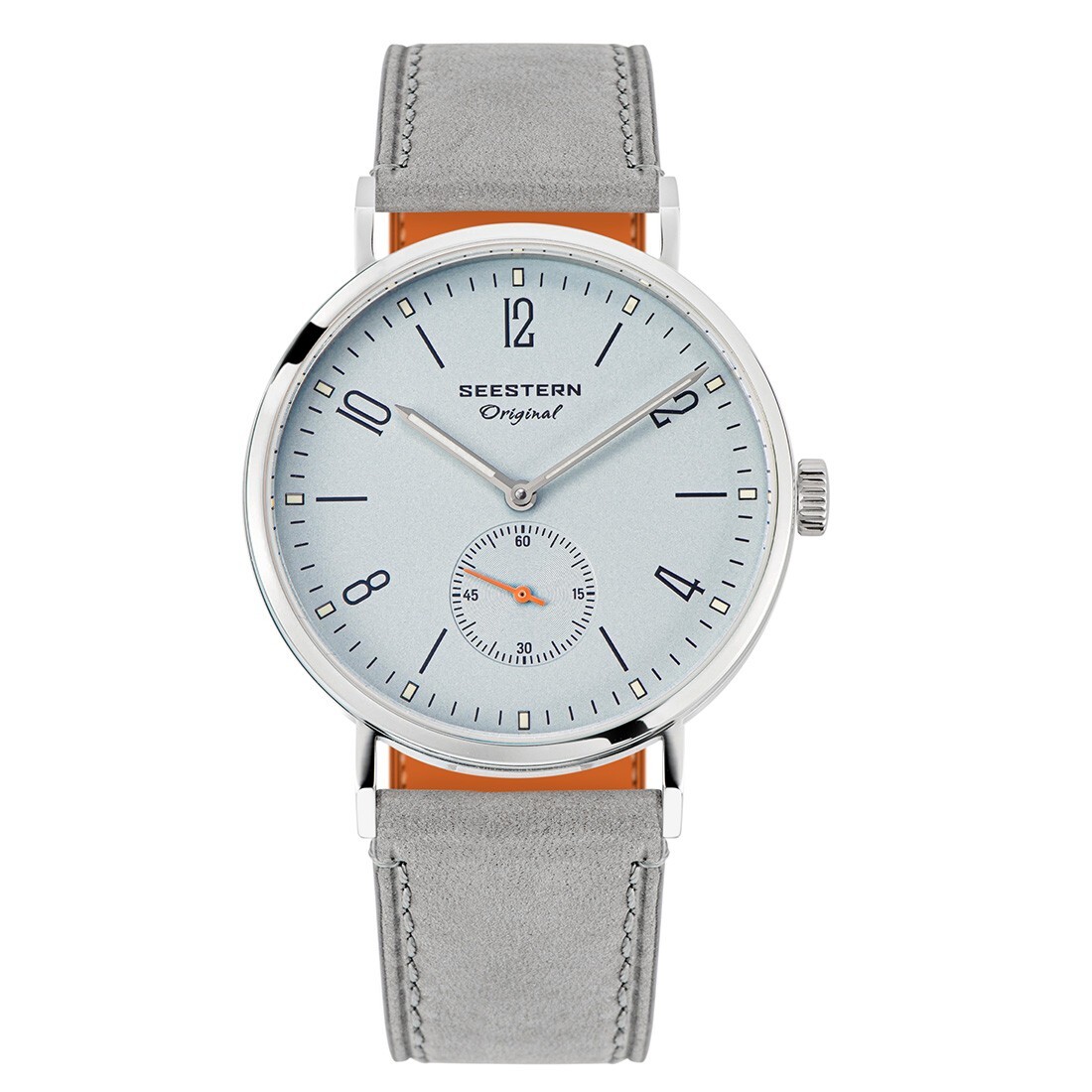 Seestern S382 Mechanical Steel Leather Blue Grey Sapphire Men’s Watch
