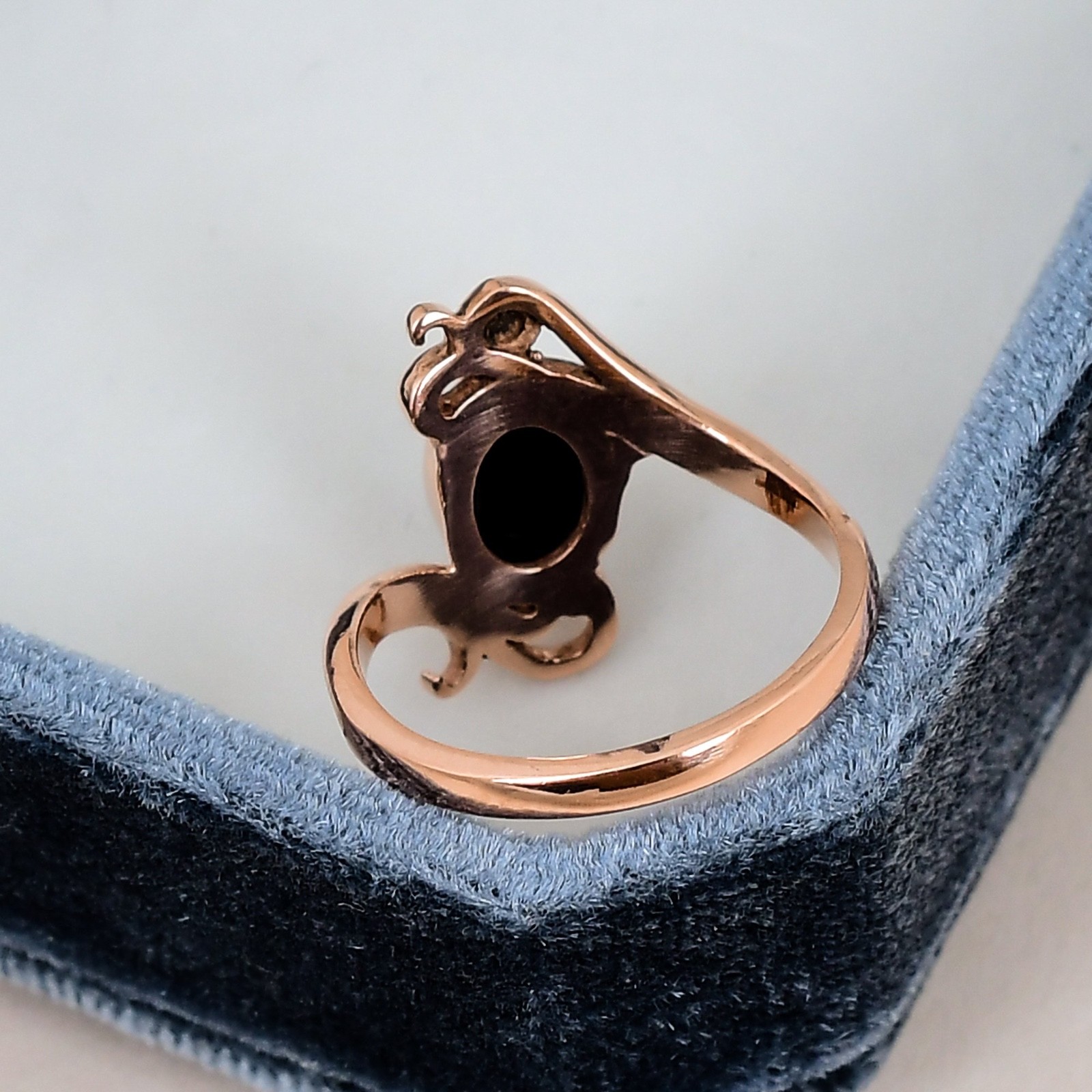 Black Onyx Oval Ring 6x8mm Solitaire Statement December Birthstone Gold Ring