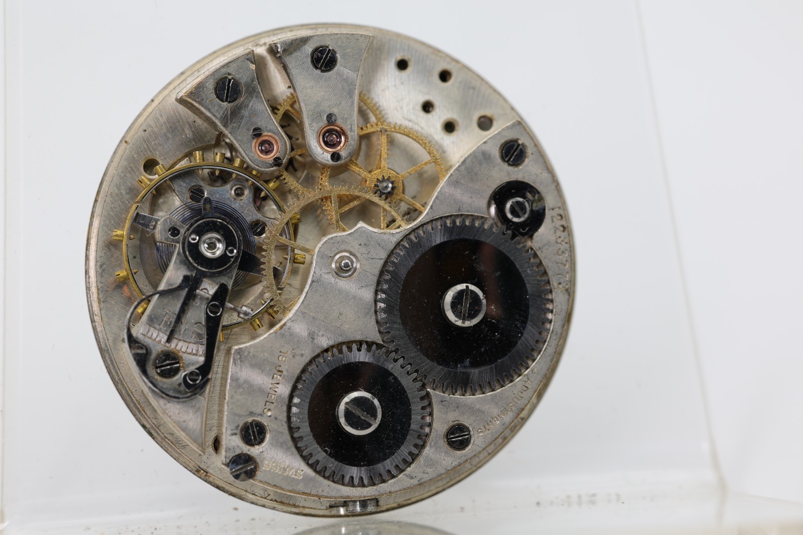 ADMIRAL TACY 15j, SWISS POCKET WATCH MOVEMENT, 12233773, 39.7mm FOR REPAIR (FG)