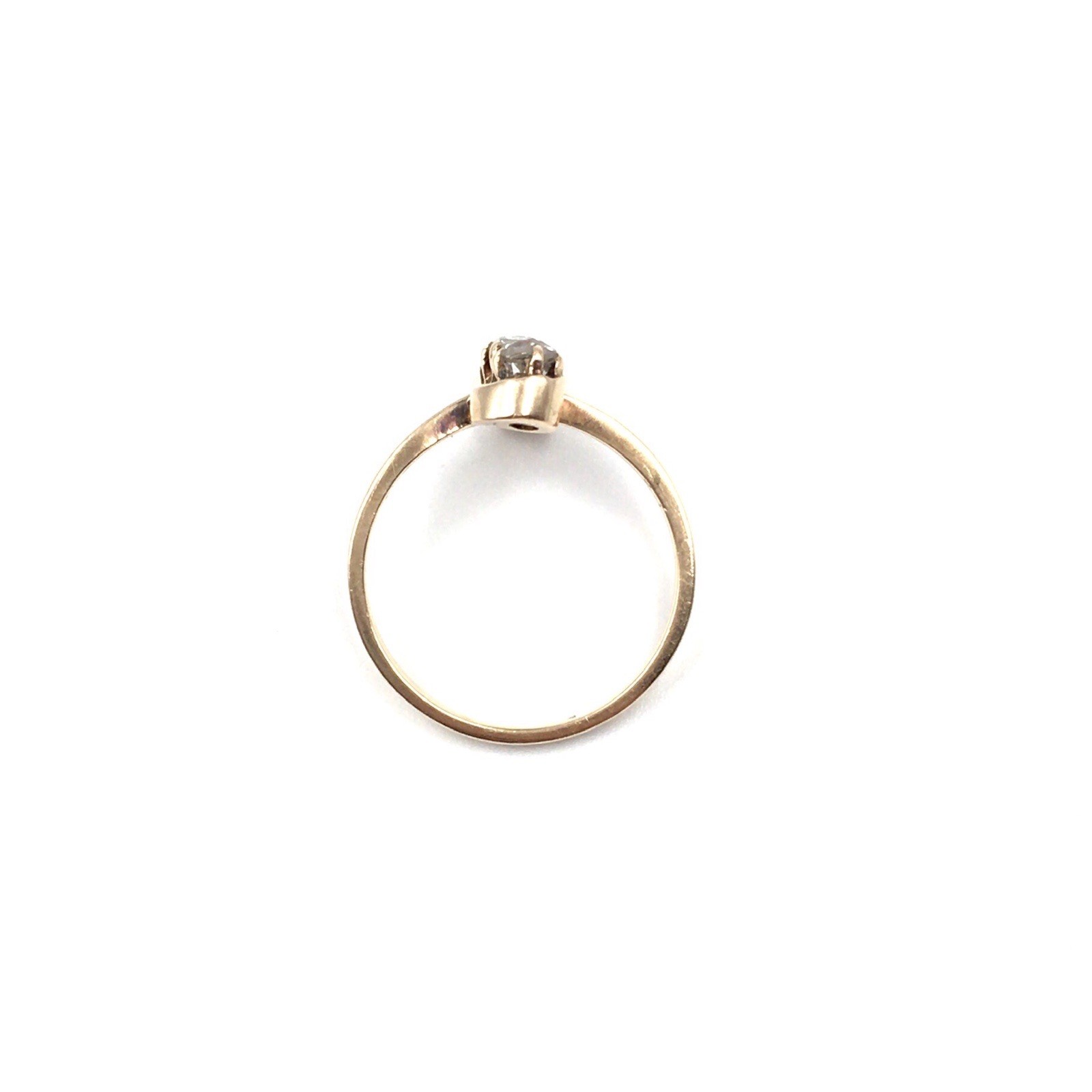 Art Nouveau 14kt yellow gold ring old cut diamonds 585 gold antique jewelry RG 56