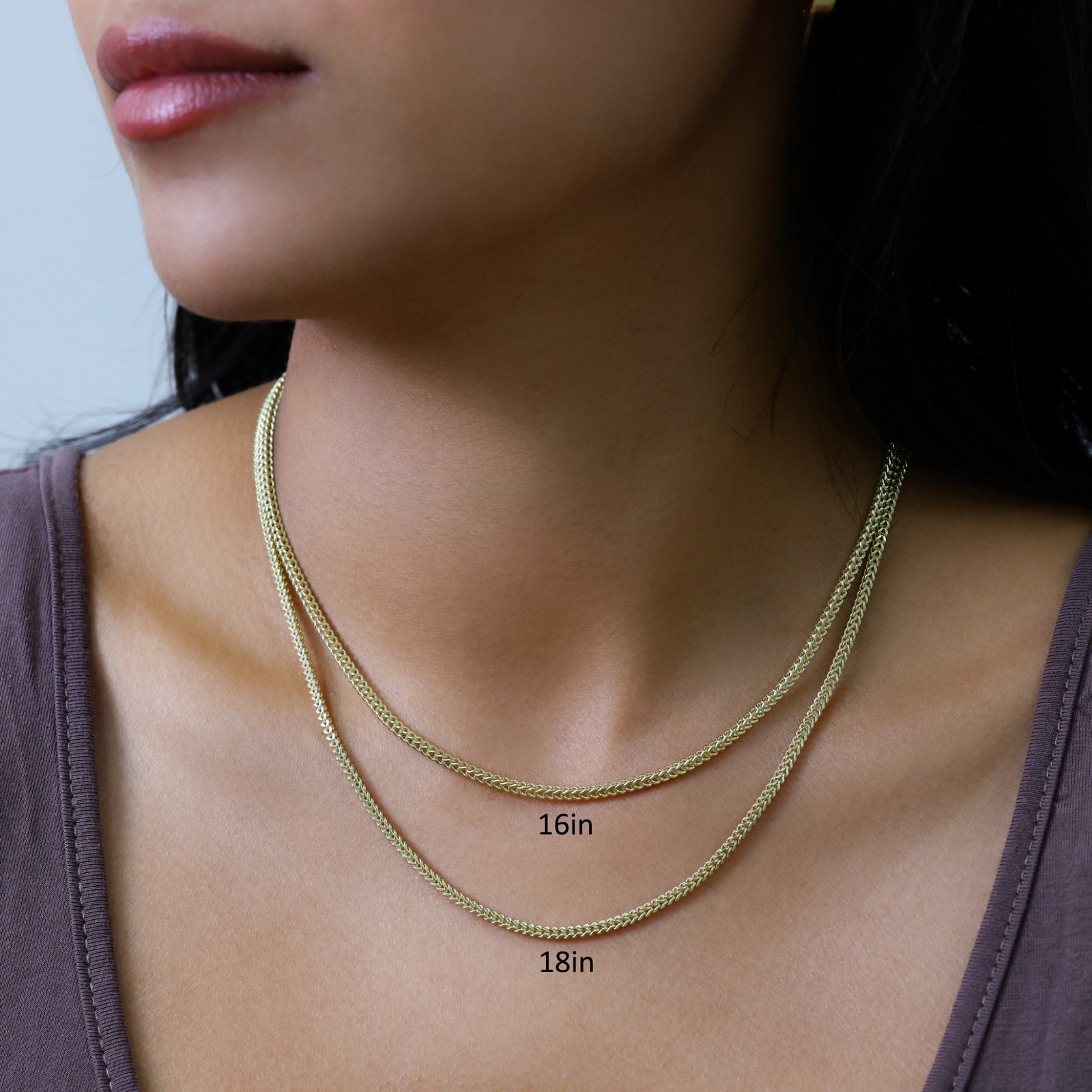 14K Yellow Gold Mens 2.5mm Franco Square Box Foxtail Wheat Necklace Chain 24″