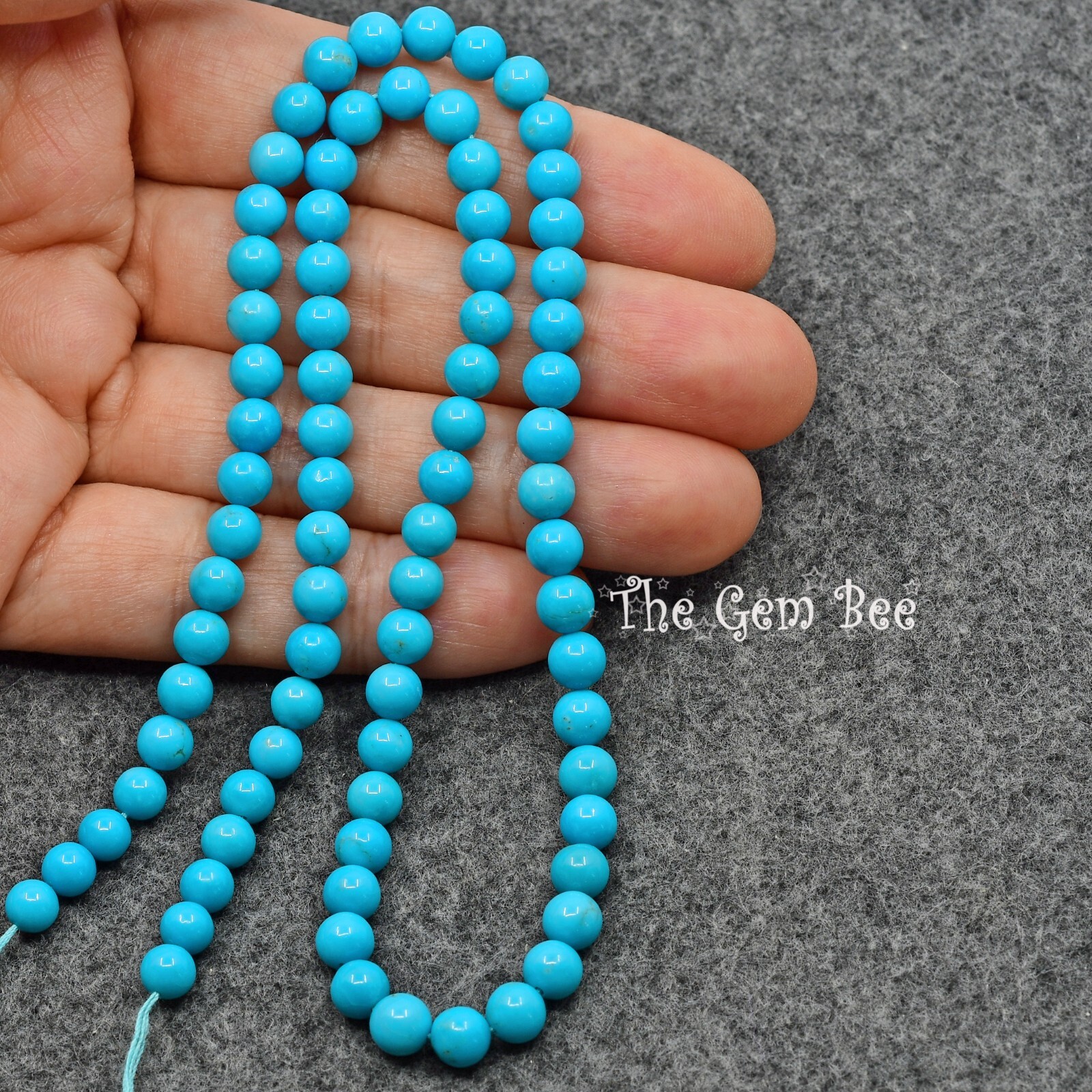 5mm-5.7mm Sleeping Beauty Turquoise Smooth Round Rondelle 16 inch strand