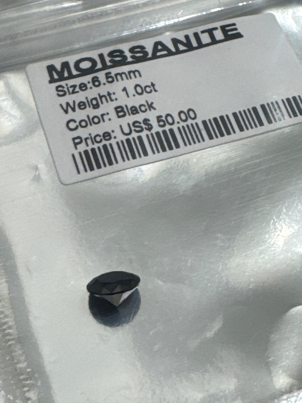 Black 6.5mm Moissanite Loose Stone VVS1 Certified Diamond Test pass