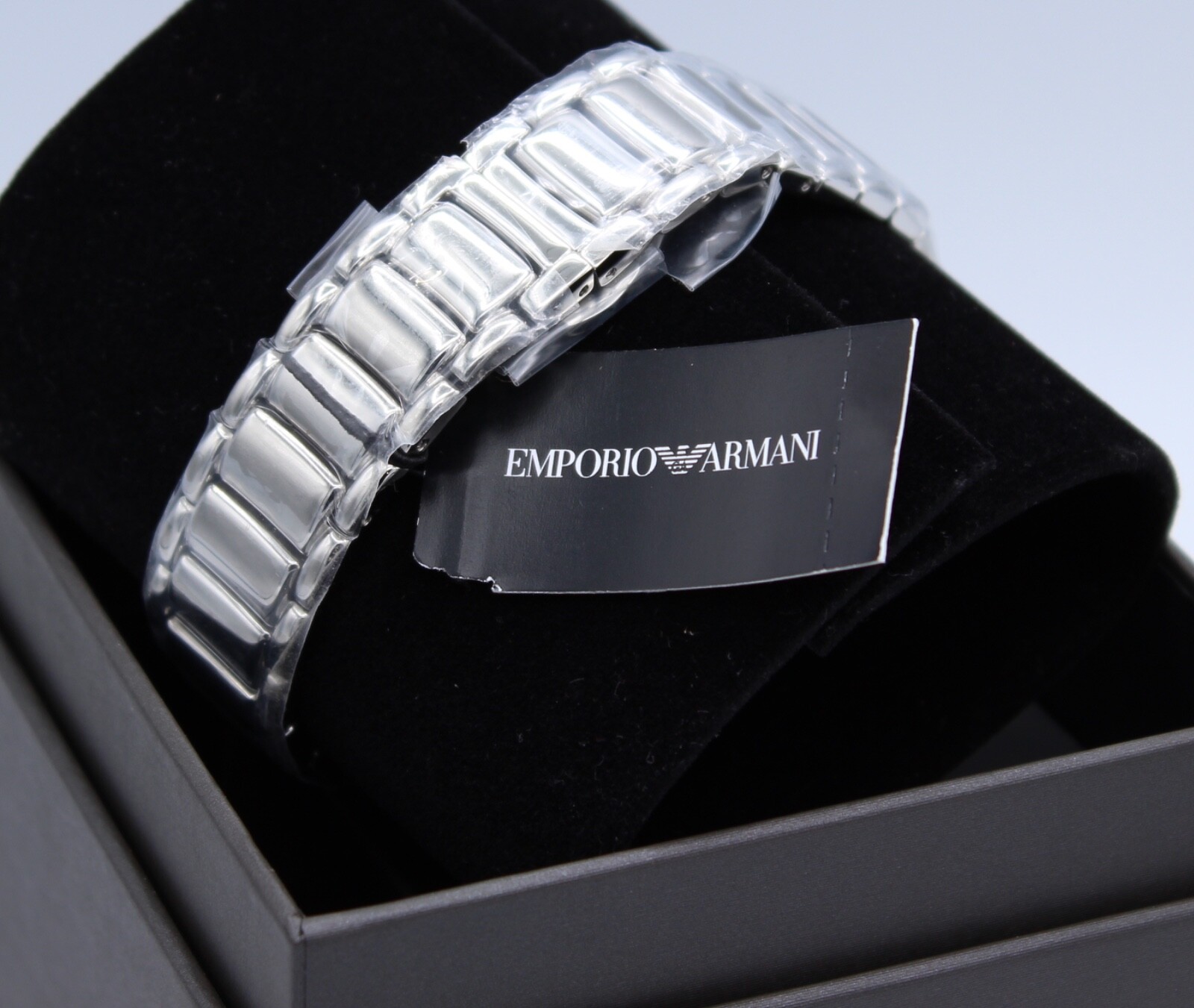 NEW AUTHENTIC EMPORIO ARMANI LUIGI BETA CLASSIC SILVER BLACK MEN’S AR1853 WATCH