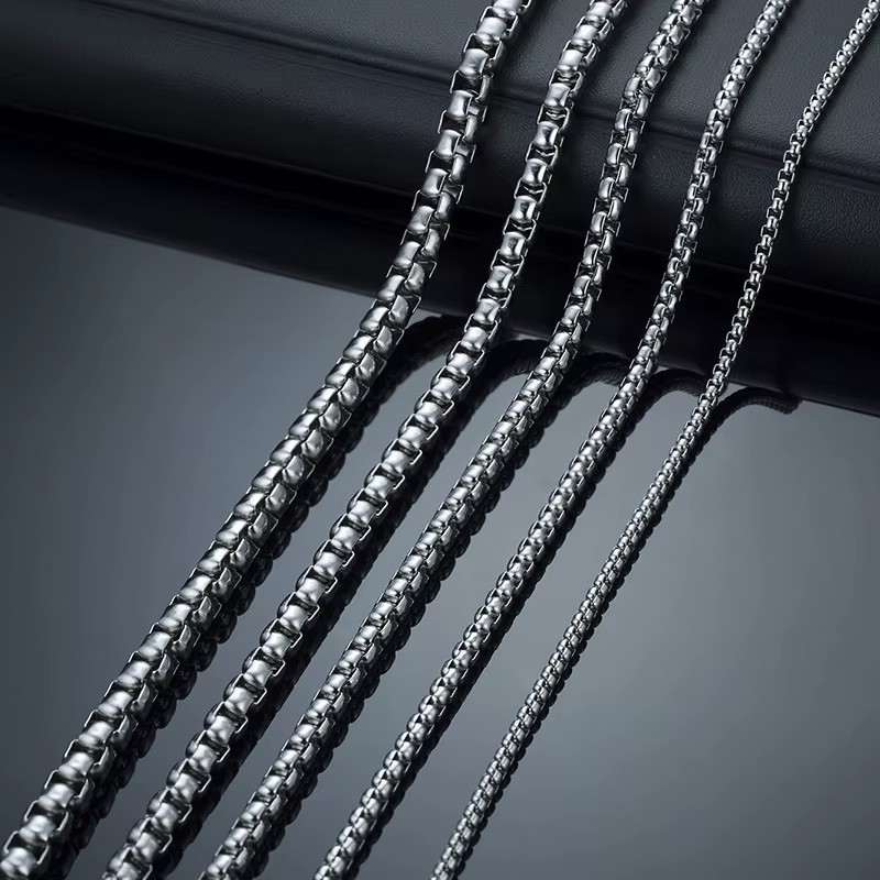 Stainless Steel Chain Bracelet 7″-10″ Smooth Box Square Rope Silver 2-7mm N69