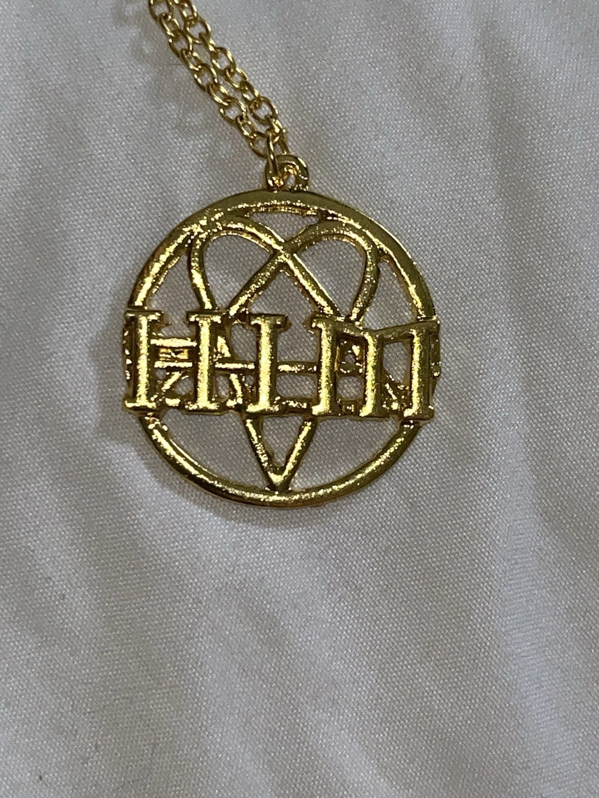 H.I.M. Necklace Gold Plated Heartagram Pendant Merch Logo Symbol 20″ Chain