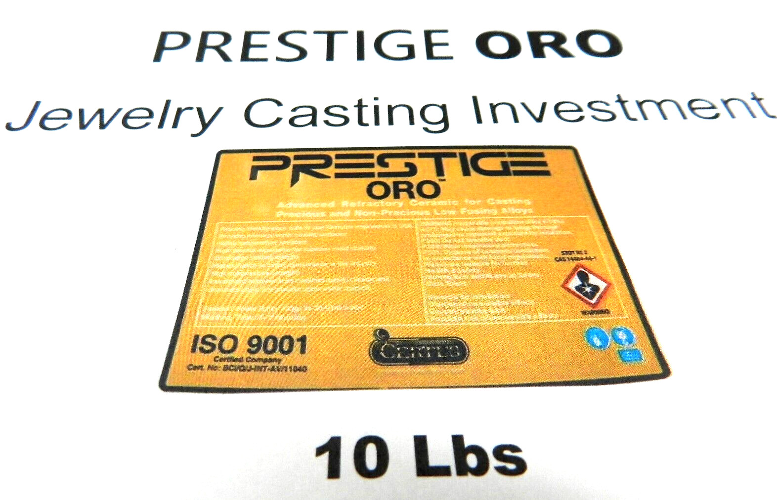 Jewelry Casting Investment Powder Lost Wax Prestige ORO for Gold & Silver 10Lbs