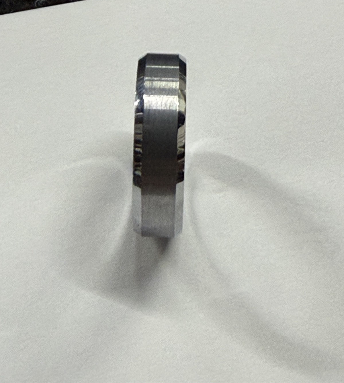 Triton Tungsten Carbide Wedding Ring 6mm Size 7-3/4 Silver w/Silver Center #R375