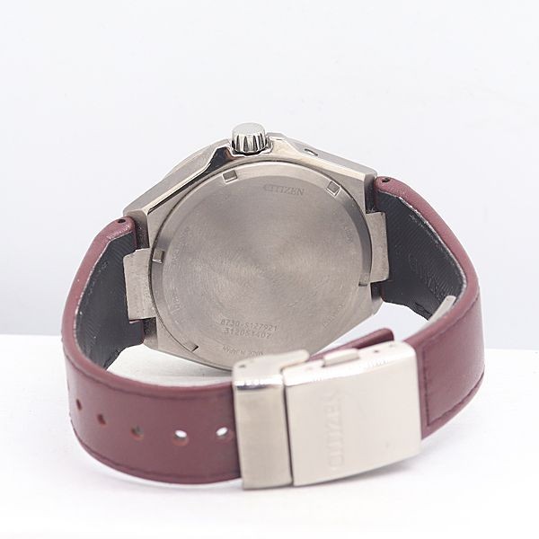 Citizen Attesa BU0060-17W Eco-Drive Triple Calendar Titanium Burgundy Dial Watch