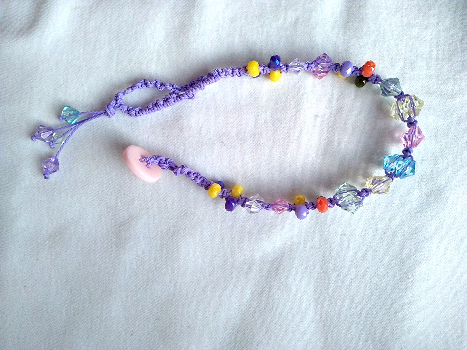 Beaded Macrame Anklet 9-10″Adj Bracelet Boho Jewelry US Seller New