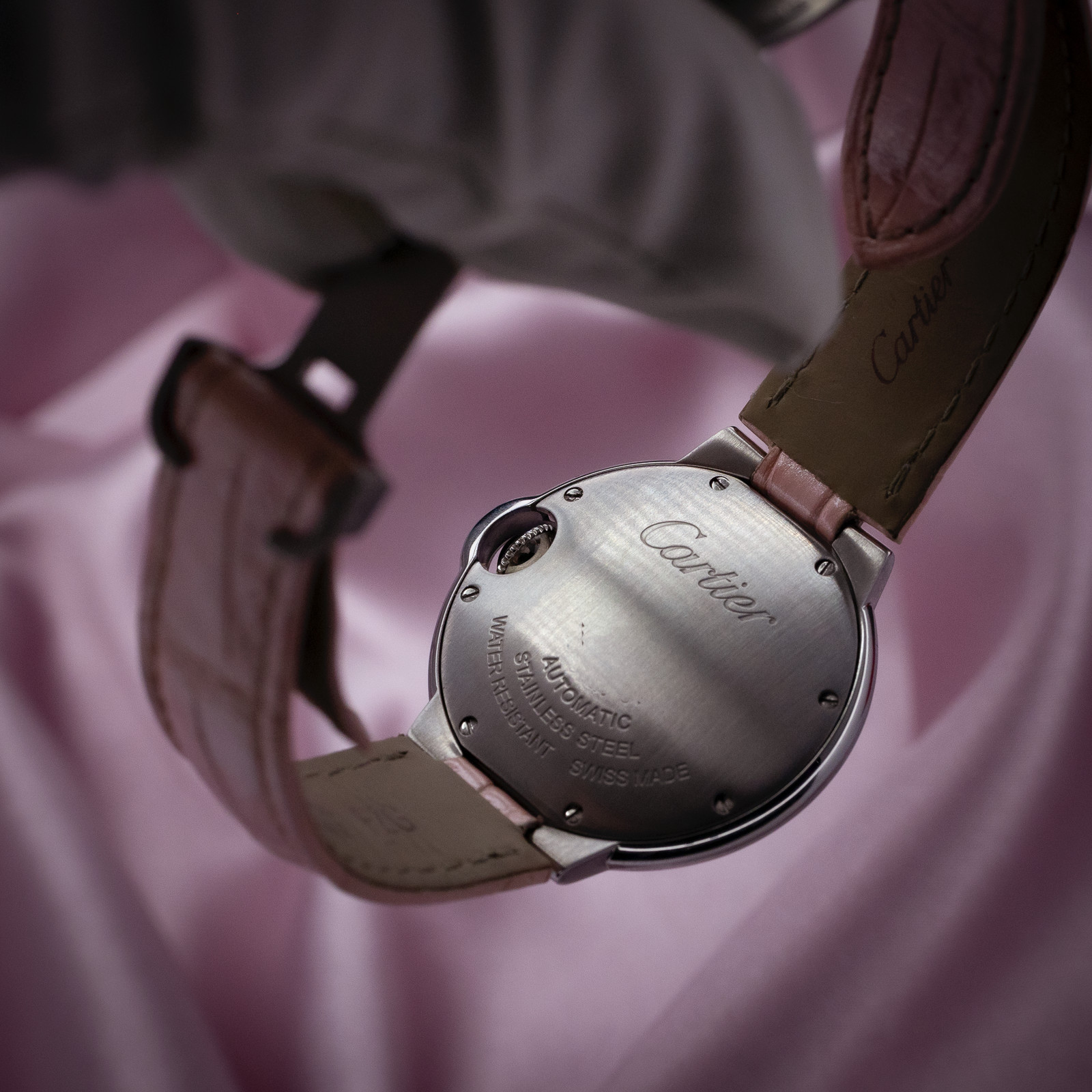 Cartier Ballon Bleu Pink Dial 33mm Automatic Steel Full Set WSBB0002