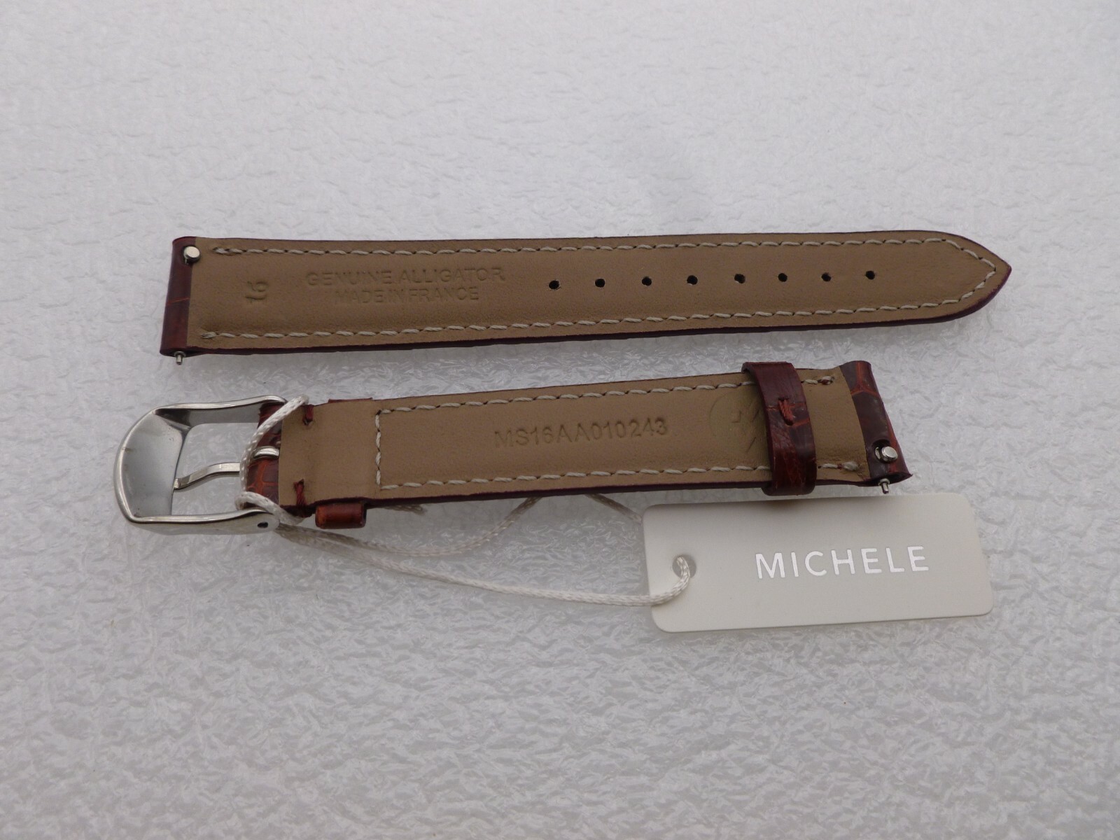 Genuine Michele 16mm Burgundy Alligator Watch Band Strap NEW
