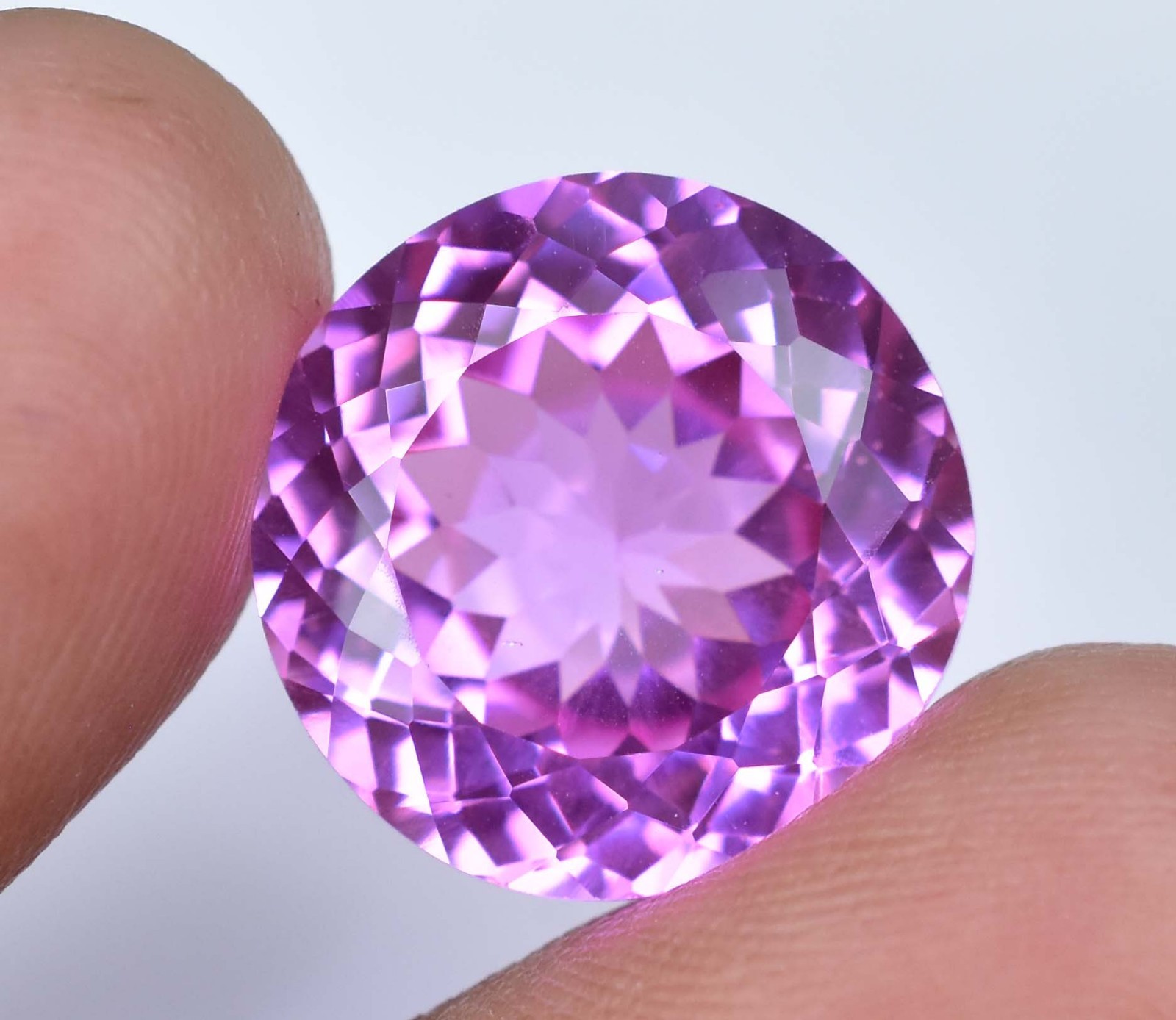 20.00 Ct Natural Pink Morganite Flawless AGL Certified Round Cut Loose Gemstone