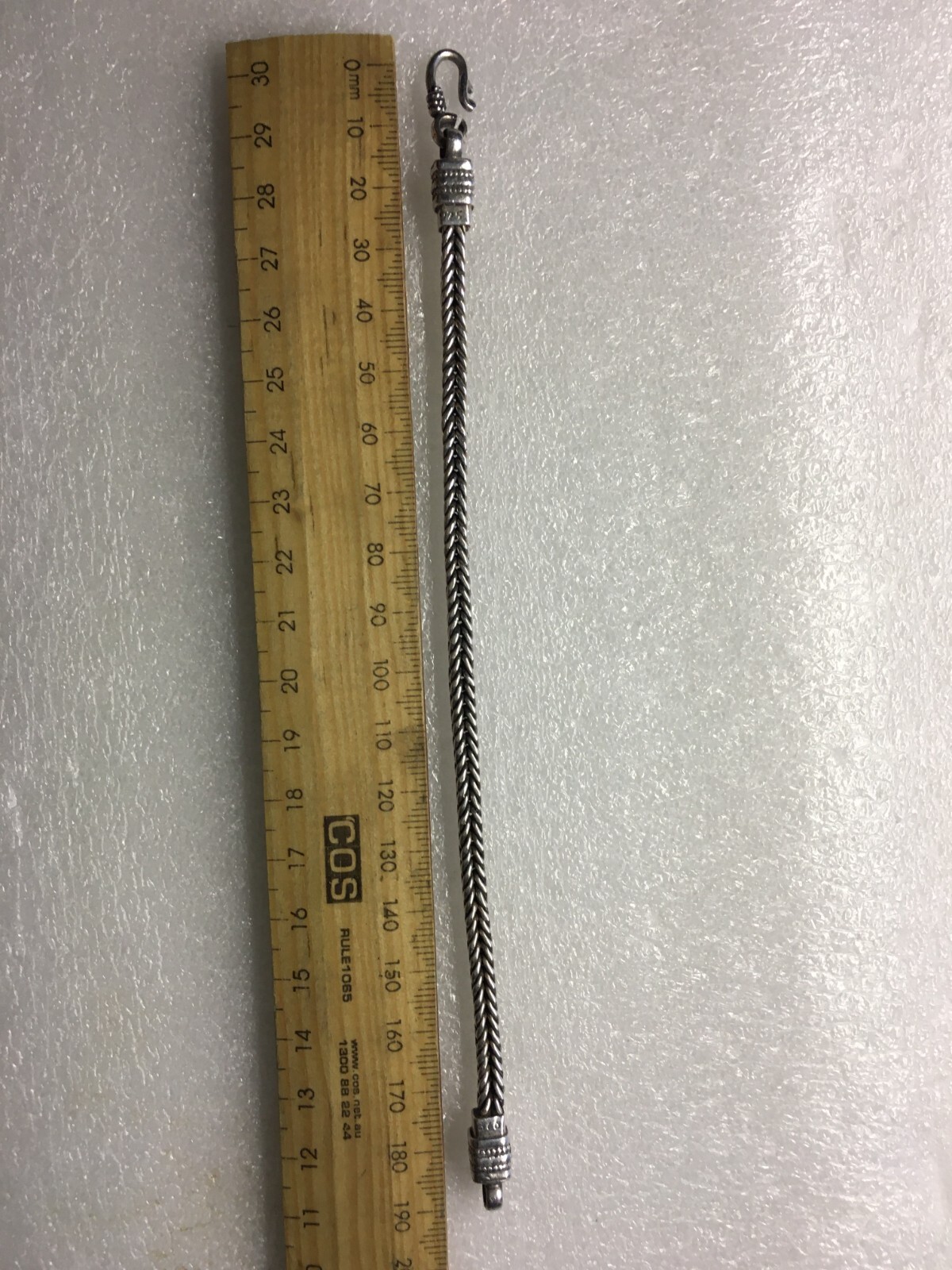 STS 925 , 4 mm x 190 mm Long Square Snake Bracelet 23.21 Grams well maintained