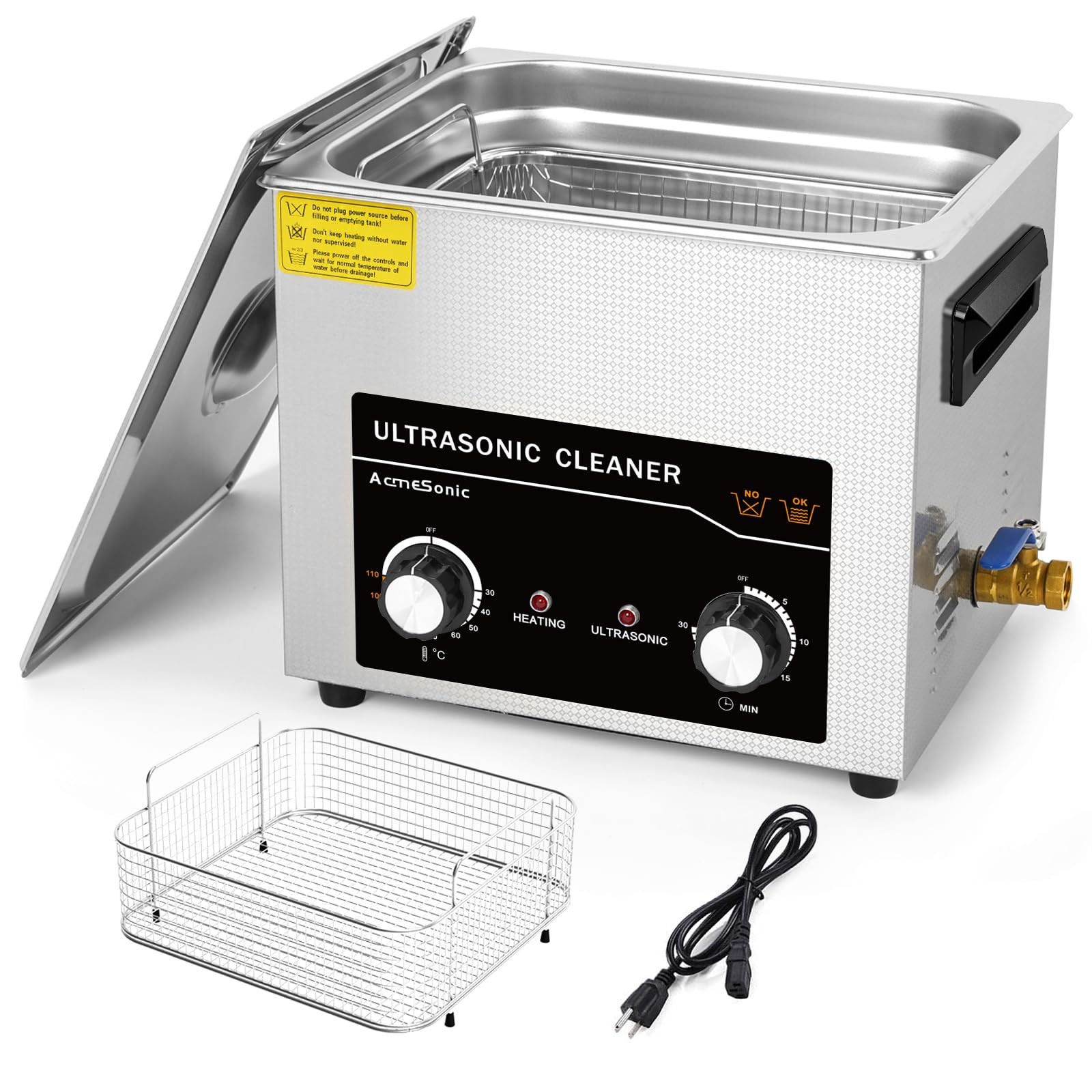 Commercial Ultrasonic Cleaner with Knob, 10L Professional Ultrasonic Cleaner,…