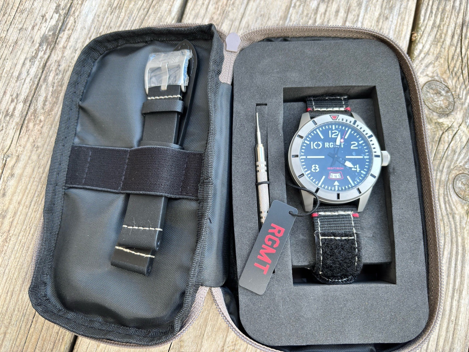 RGMT Military Target Black Quartz Watch. RG-8052-01. Brand New. 2 Straps.