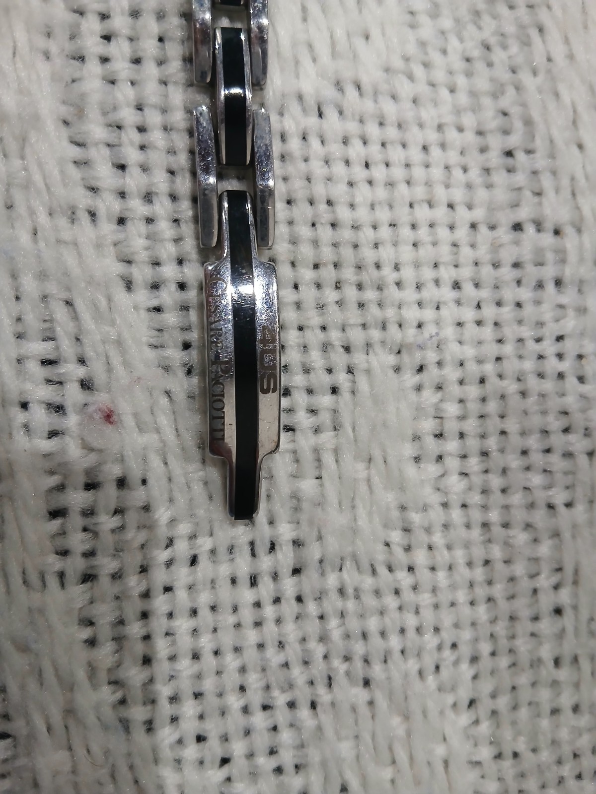 Original Men’s 4US Cesare Paciotti Steel Bracelet & Black Inserts