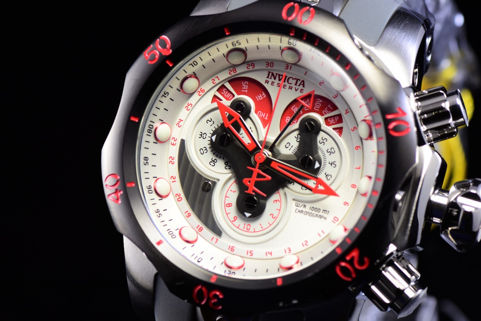 Invicta Reserve Venom 54mm Swiss Chronograph Gray Steel Diver Watch 1000M