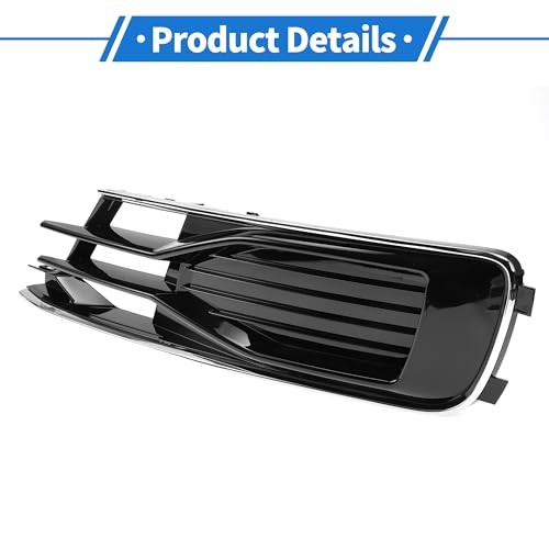 1pc Fog Light Grill for Audi A6 C7 2014-2018 Durable ABS Black Silver Tone