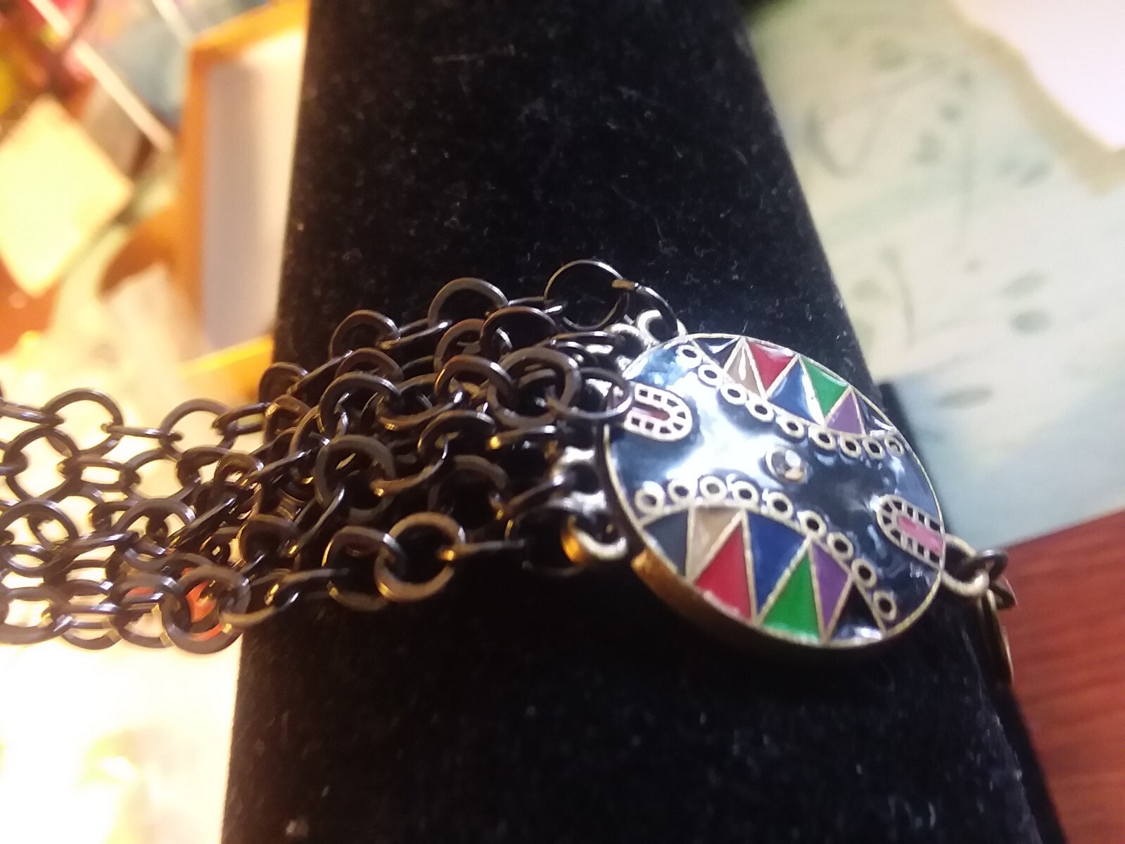 7″ Brass Tone and Black Colorful Fashion Bracelet 07-01-2024