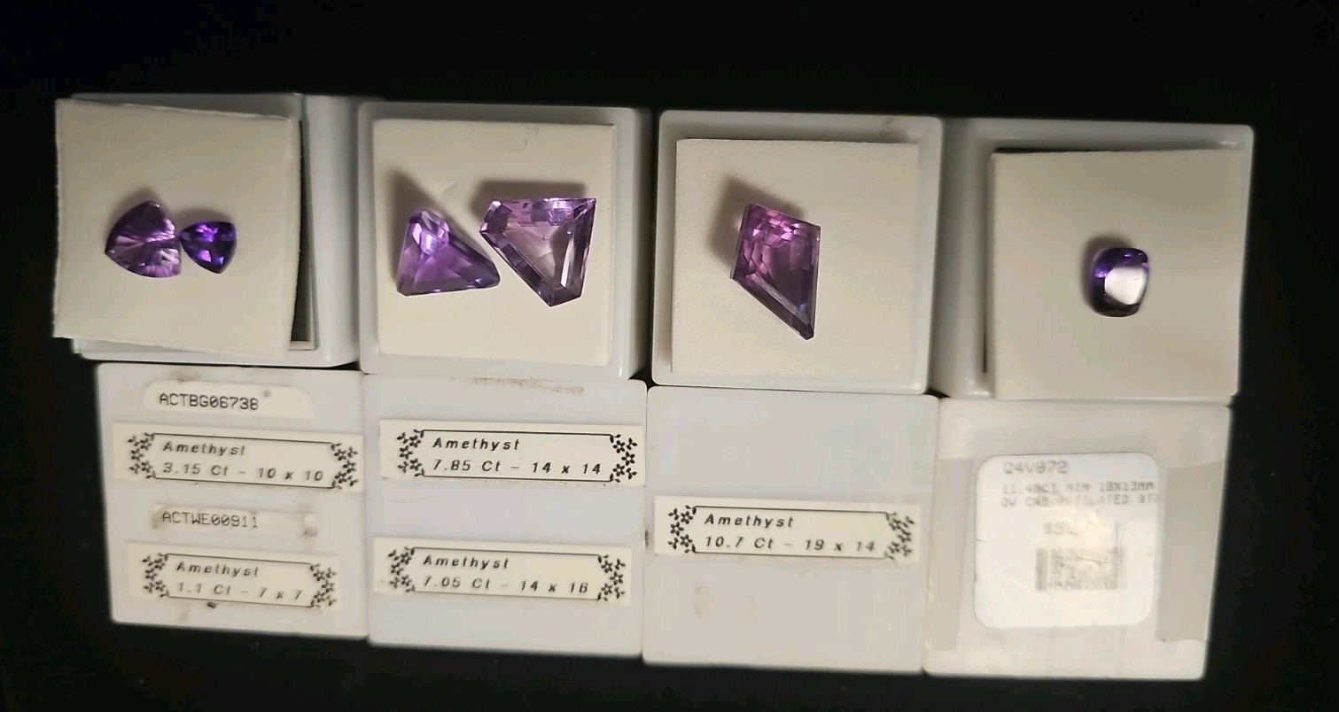 6 AMETHYST purple Loose Gemstones Several SHAPES 10.7, 7.85, 7.05, 1.1, 3.15, CT