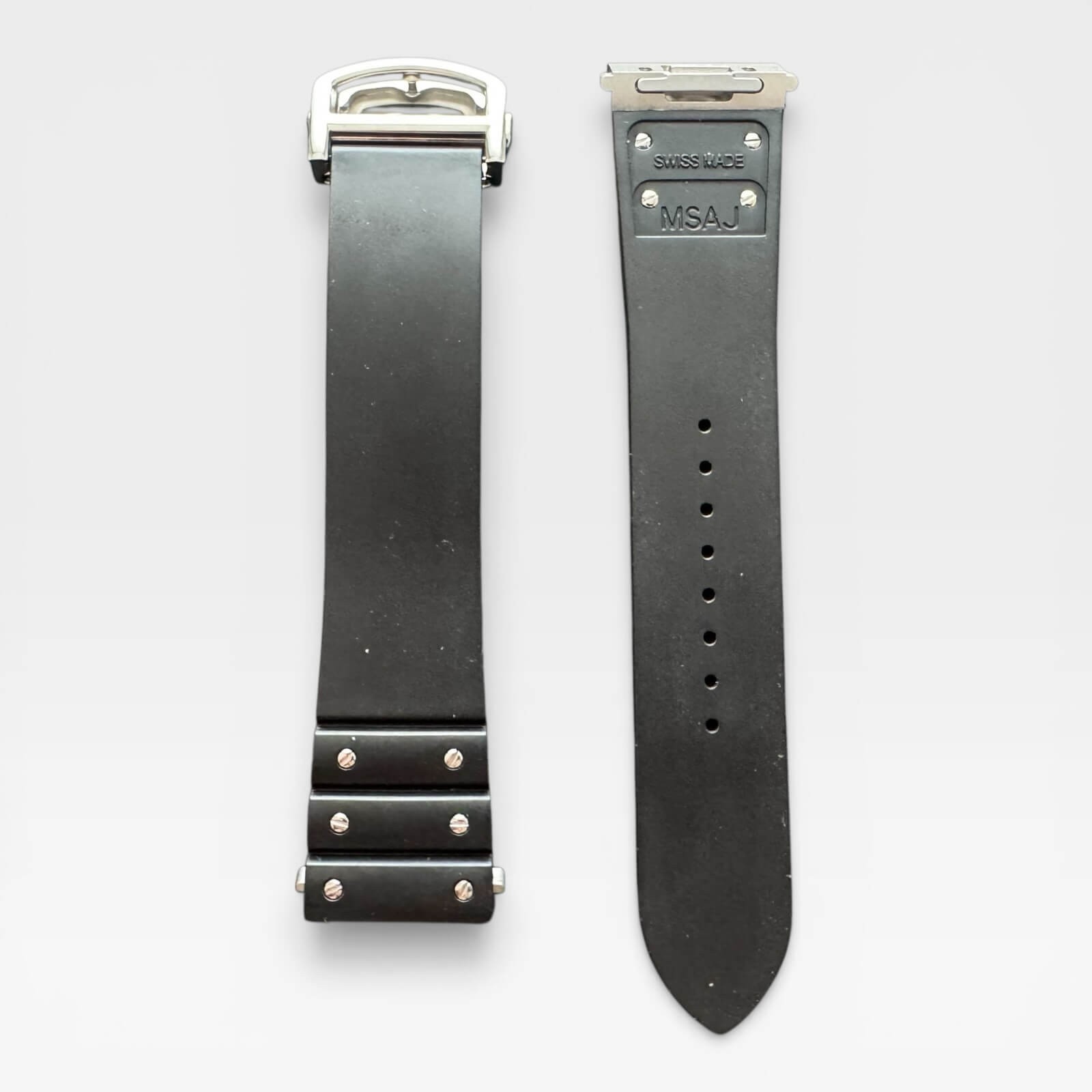 FKM Rubber Watch Strap Fits Cartier Santos Large Carbon 21mm Easy Change Band