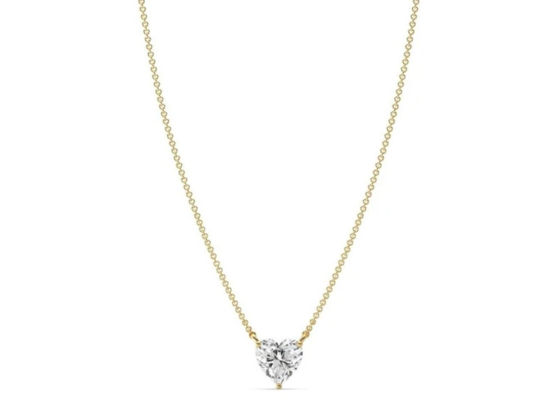 2.00CT Heart Natural Diamond Pendant Necklace For Any Festivals 14K Yellow Gold