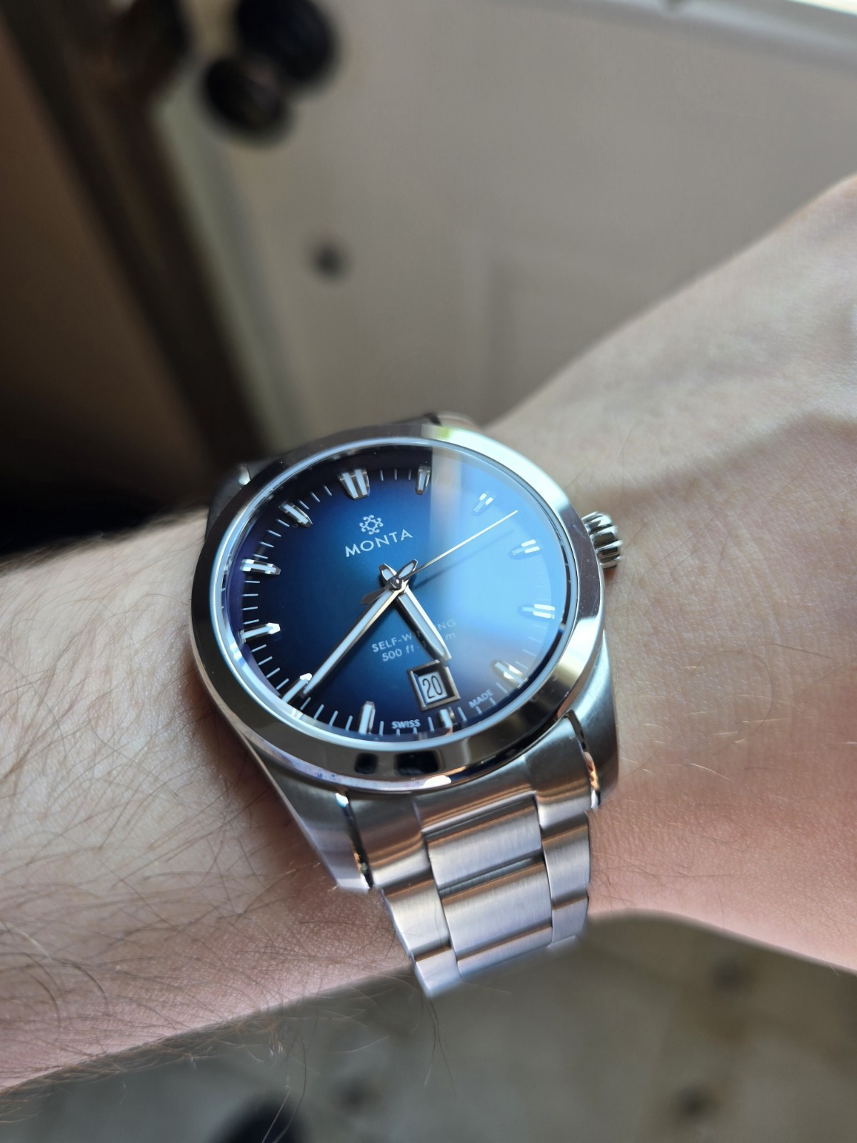 Monta Noble Blue Dial watch, very good condition! Box included.