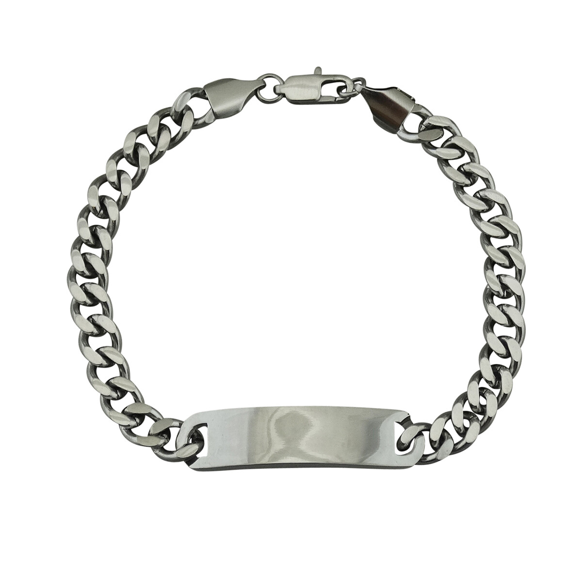 8″ Men’s Curb Chain Identification ID 6mm wide Bracelet, Stainless Steel