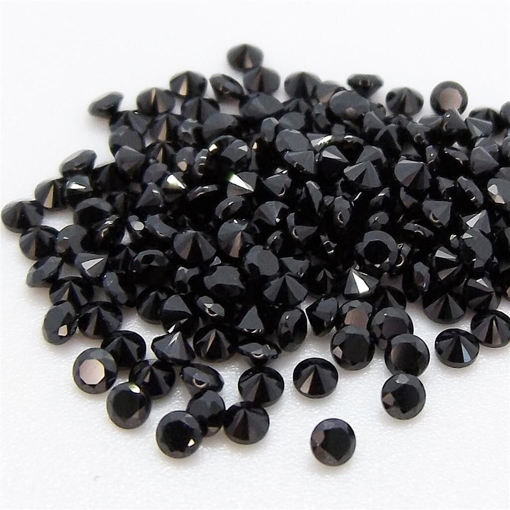 Wholesale Lot of 1mm to 2mm Round Faceted Black Spinel Loose Calibrated Gemstone