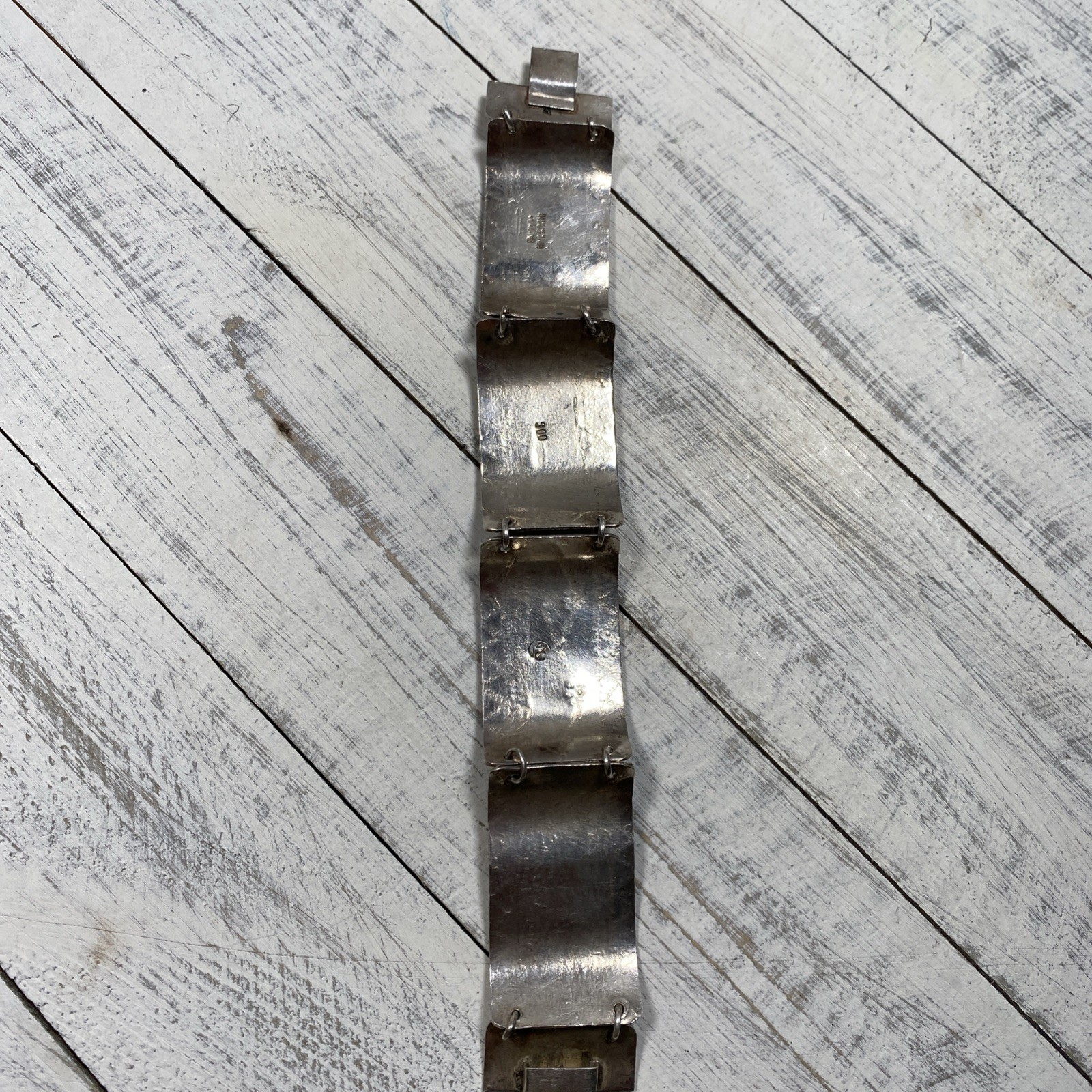 Peruvian Industries 900 Silver Vntg Linked Mayan & Alpaca Story Teller Bracelet