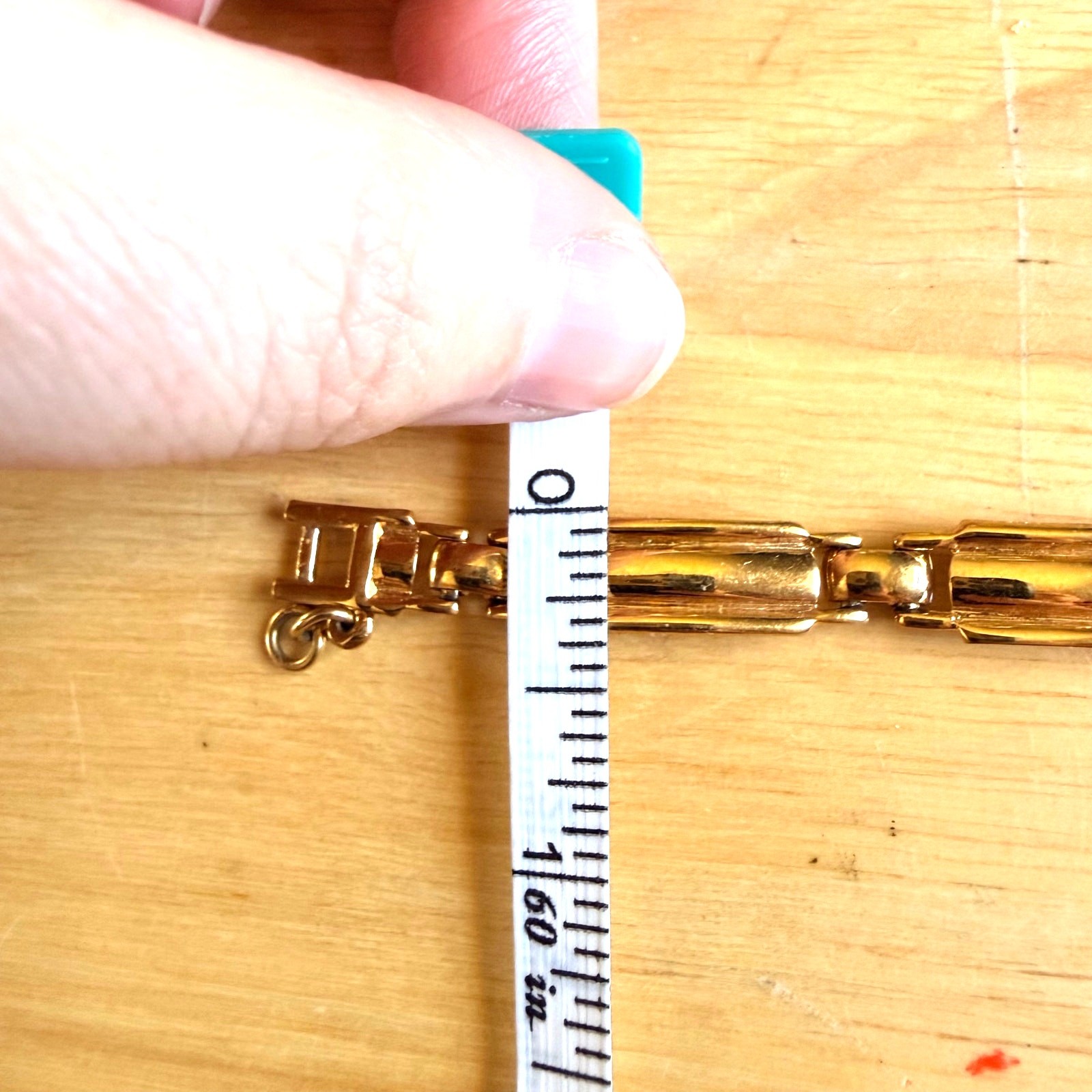Vintage Signed MONET Gold Tone Link Bracelet Fold Over Clasp and Safety Chain