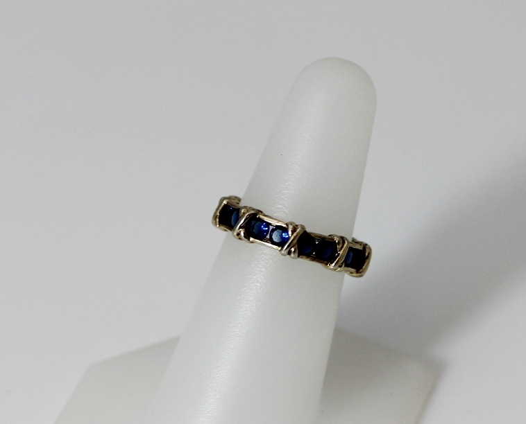 Sterling Silver 925 Dark Blue Cubic Zirconia Stones B and Ring Size 6.75 – 11840
