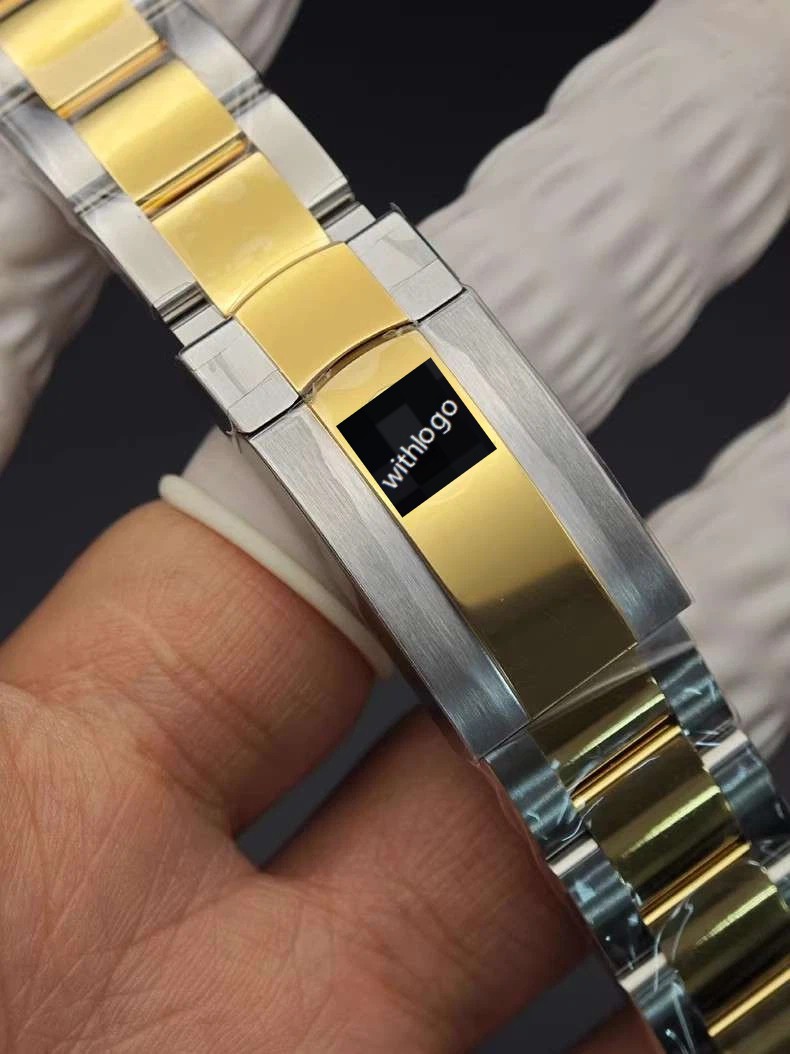 For R0 -1ex 126334 126300 21mm Silver Gold Stainless Steel Bracelet