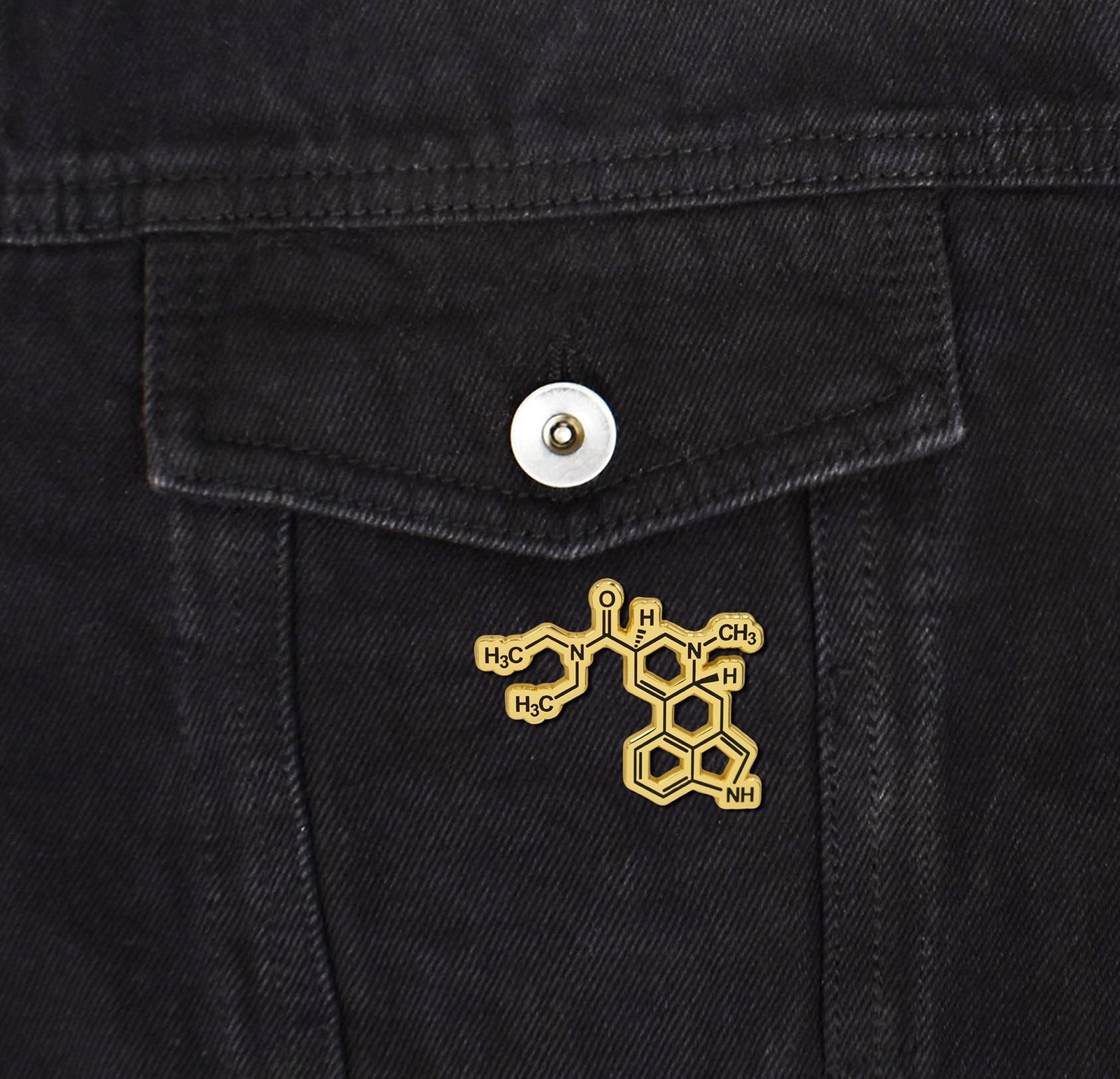 LSD Lysergic Acid Diethylamide Molecule Hard Enamel Pin