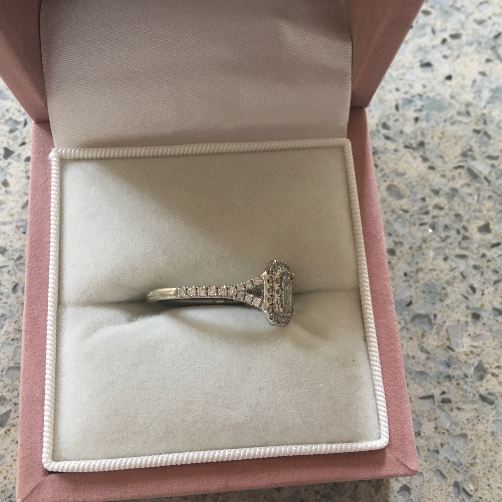 Martin Flyer 14K Gold Emerald Cut 2 Row Diamond Split Shank Ring Sz 7 3=grams !