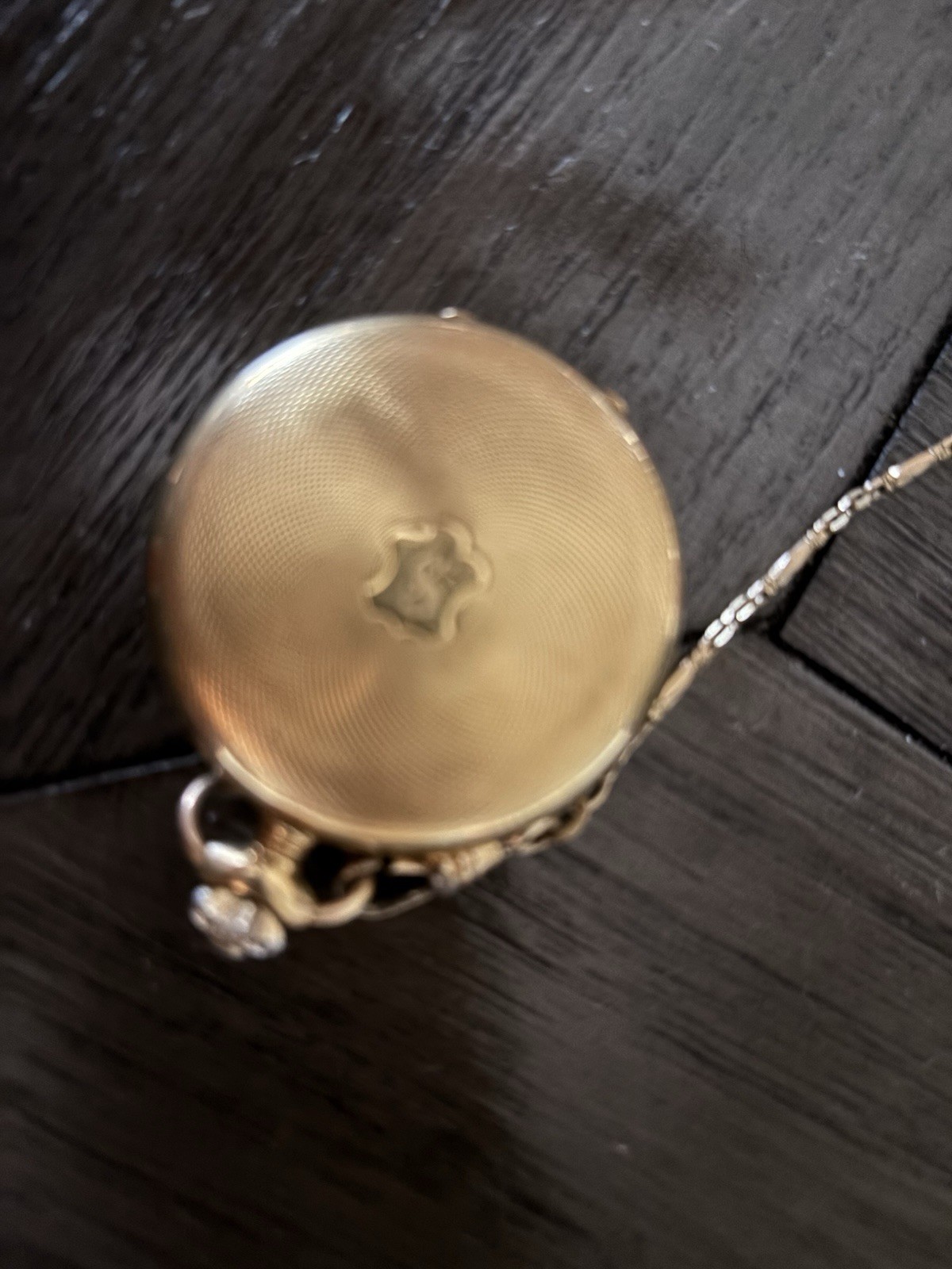 Vintage Bulova Caravelle Pocket Watch & Chain Ancre de Precision Gold Tone WORKS
