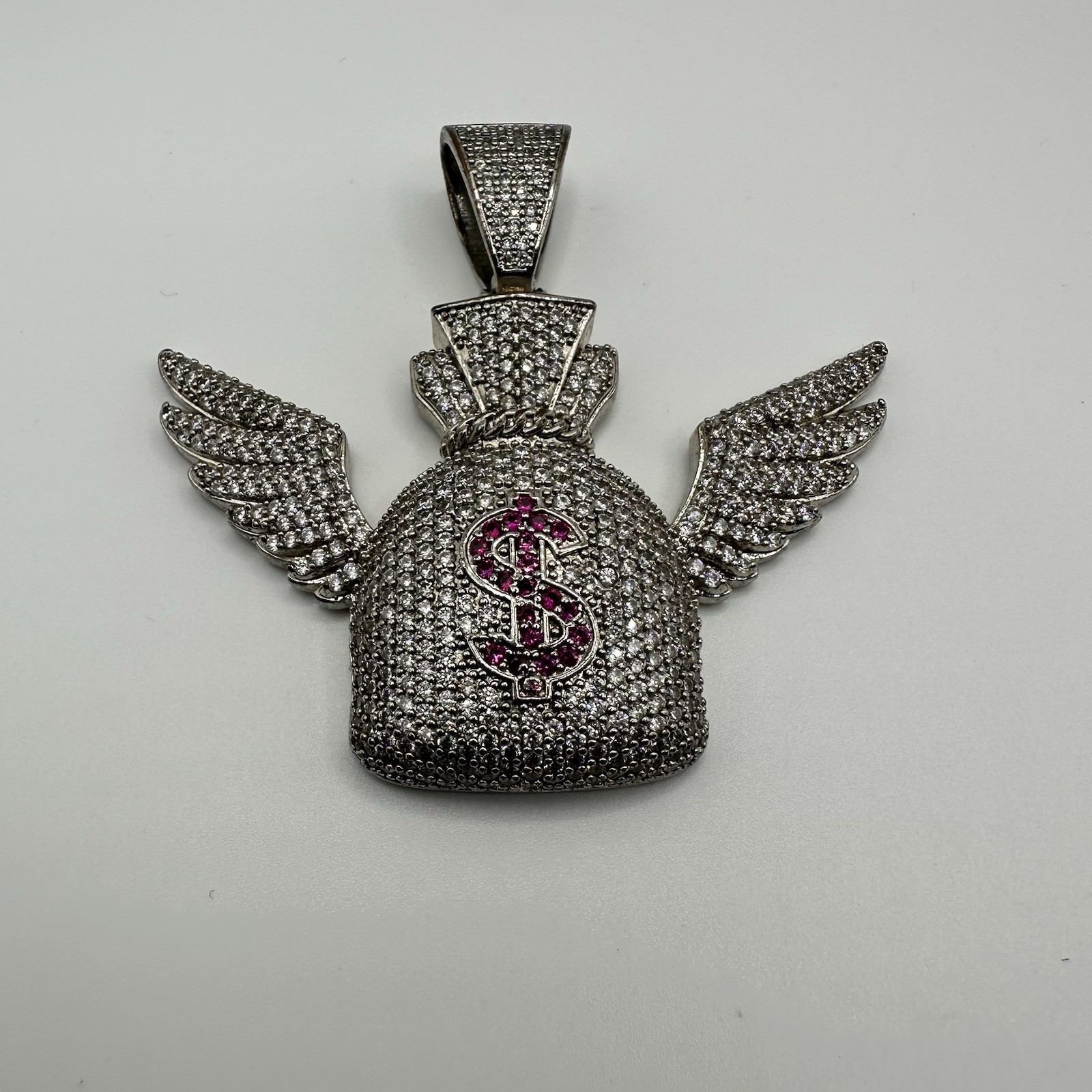Real Moissanite Custom Money Bag Pendant