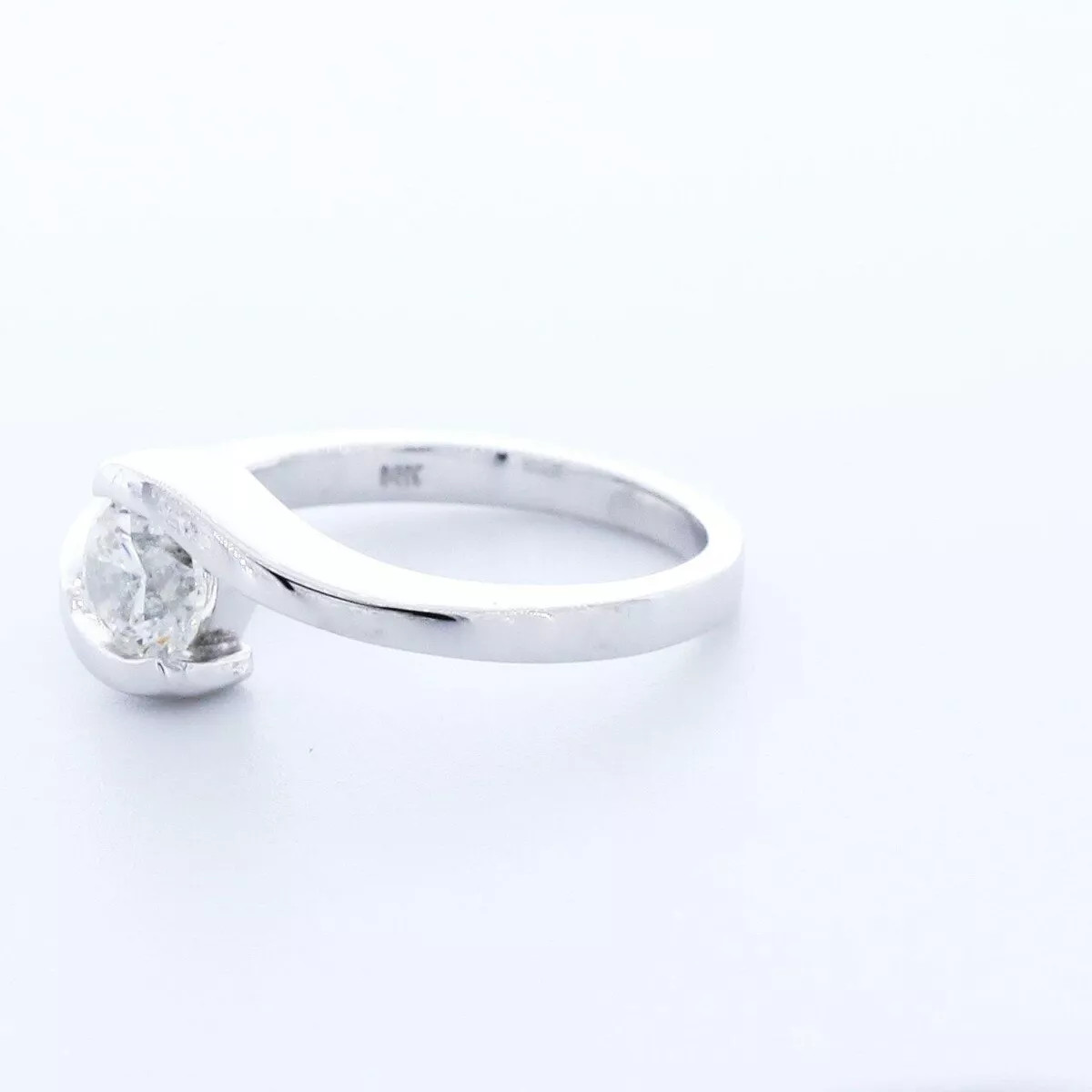 Solitaire Engagement Ring Solid 14K Gold 1.07 CT Round Lab-Grown Diamond F VS1