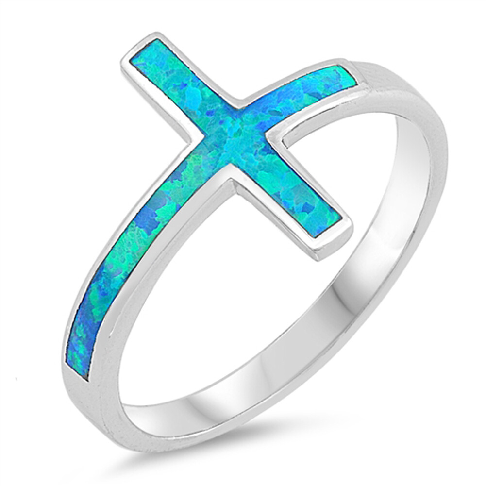 Blue CZ Classic Ring New .925 Sterling Silver Band Sizes 4-10