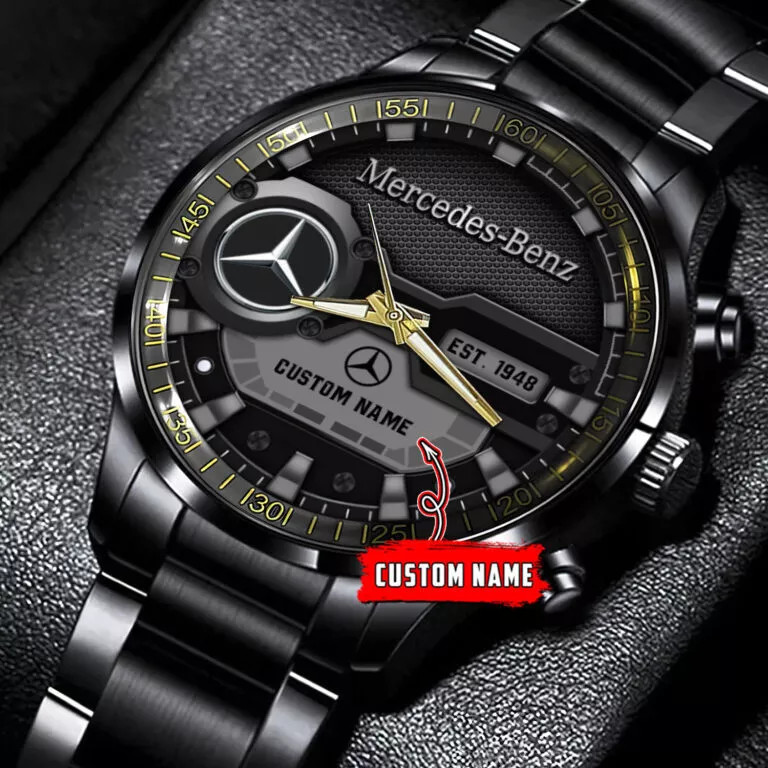 Mercedes Custom Name – Black Stainless Steel Watch