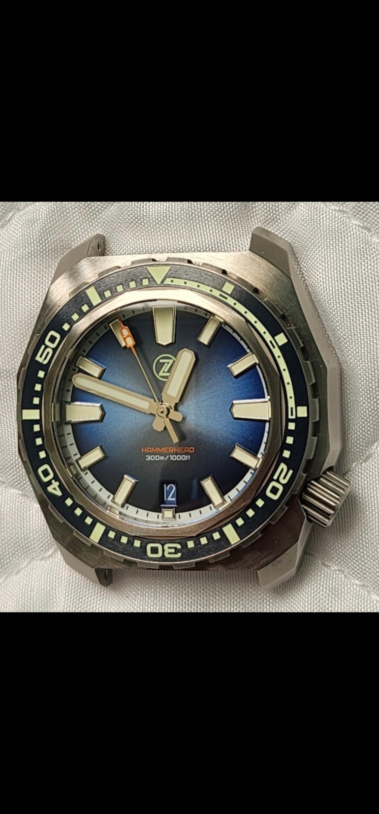 Sold out Zelos Hammerhead Stainless steel 44mm Blue Sunburst Fume Dial 300m