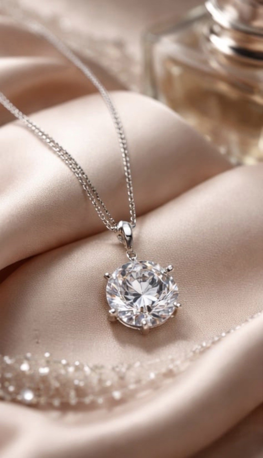 Moissanite stud necklace 1ct