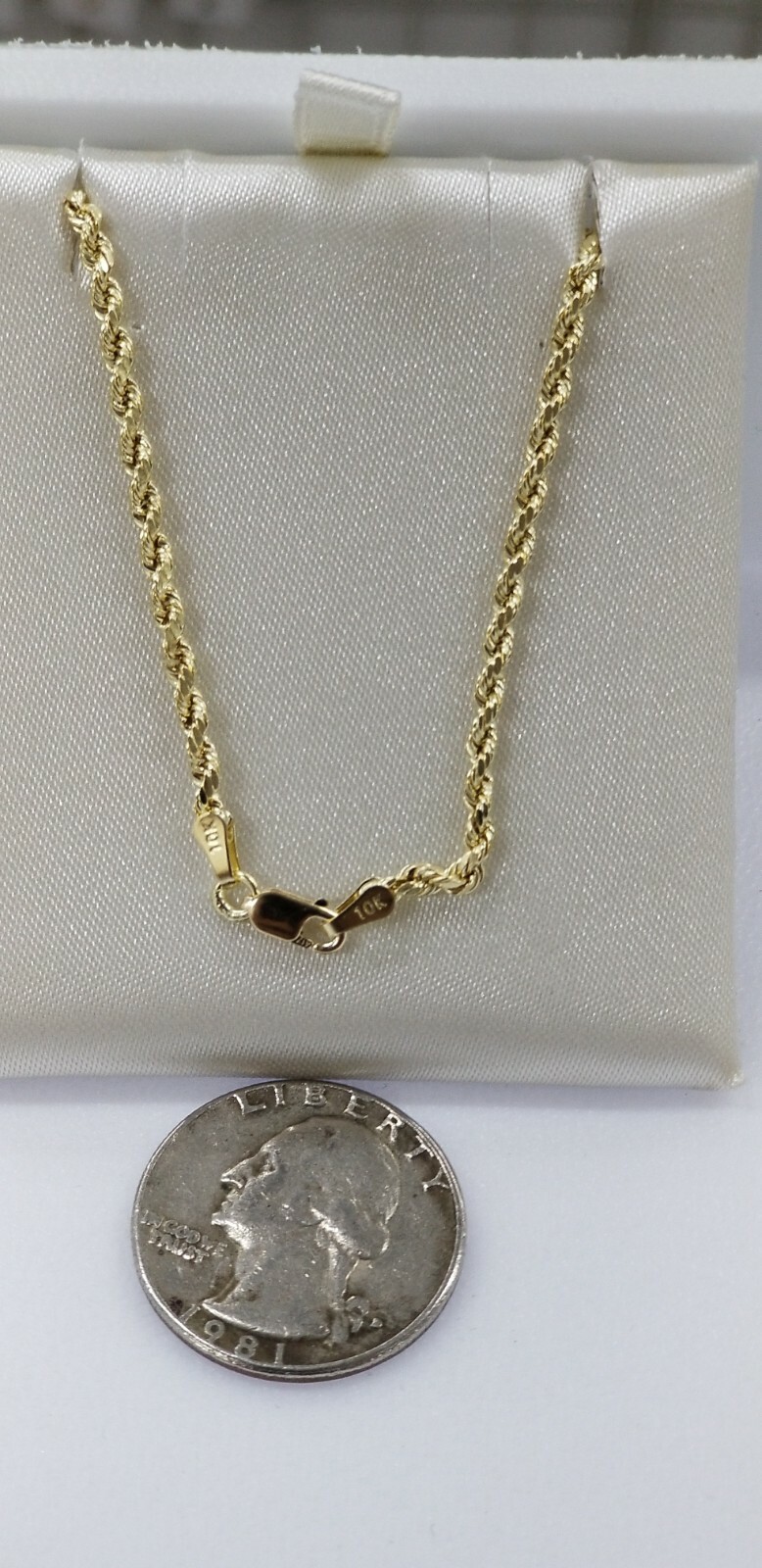 10KT Rope Necklace 2.5 MM, Real 10kt Gold, Diamond Cut Lobster Lock, Brand New