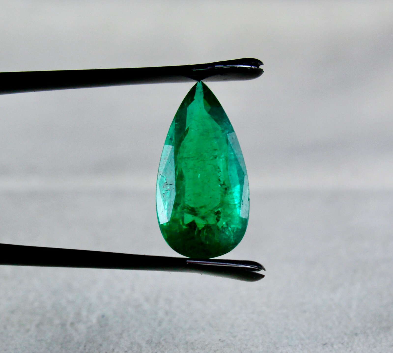 Gtl Certified Natural Zambian Emerald Pear 5.76 Ct Loose Gemstone Ring Pendant