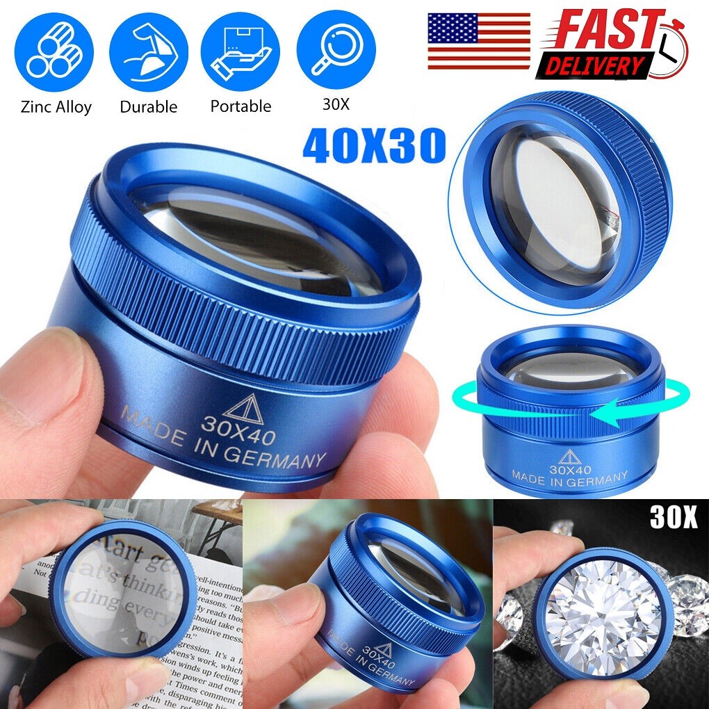 New 40X30 Magnifying Loupe Jewelry Eye Glass Magnifier Jewelers Loop Pocket USA